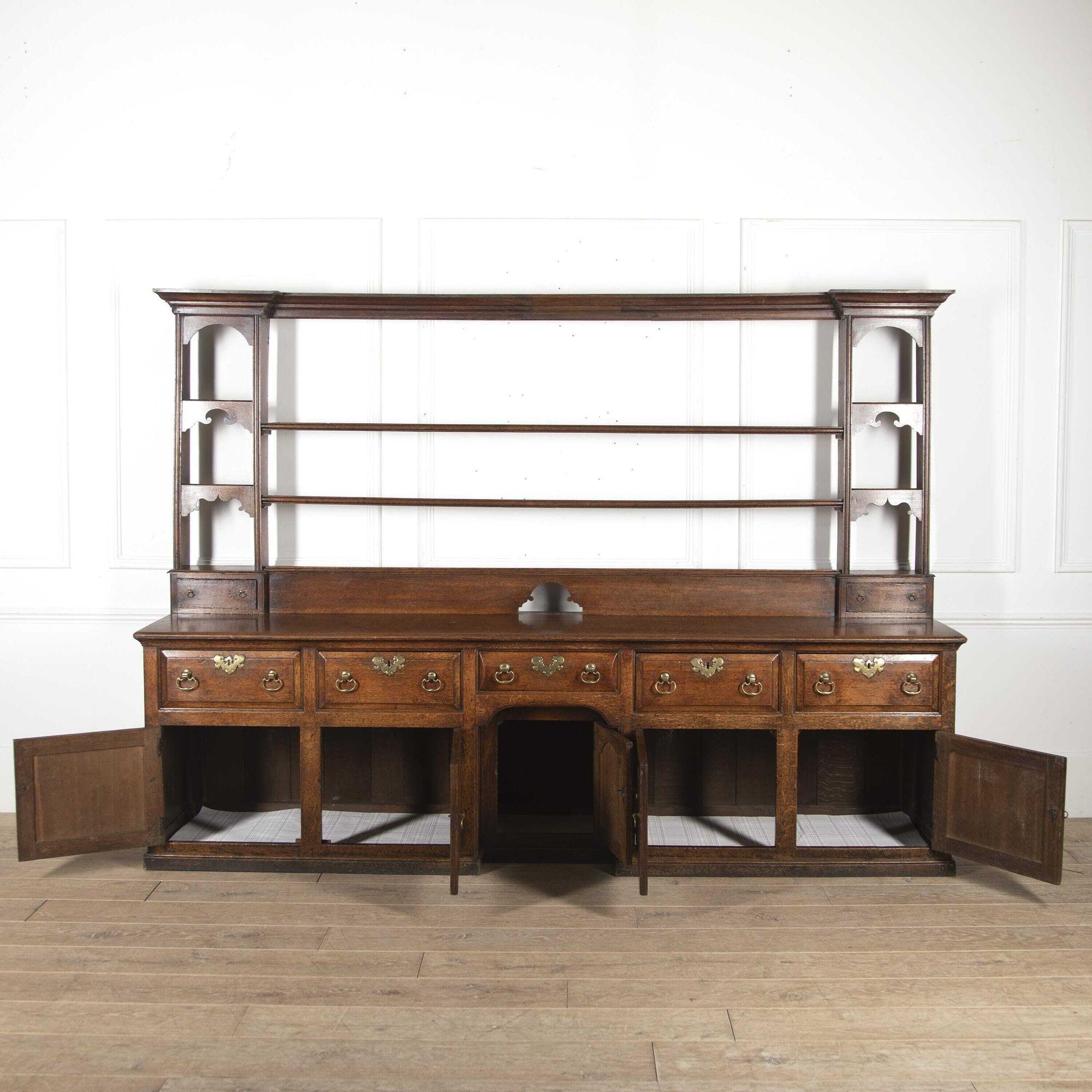 18th Century and Earlier Large 18th Century Oak Dresser For Sale