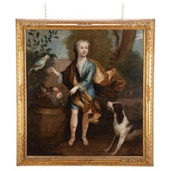 Large 18th Century Oil on Canvas Portrait of Charles Moore