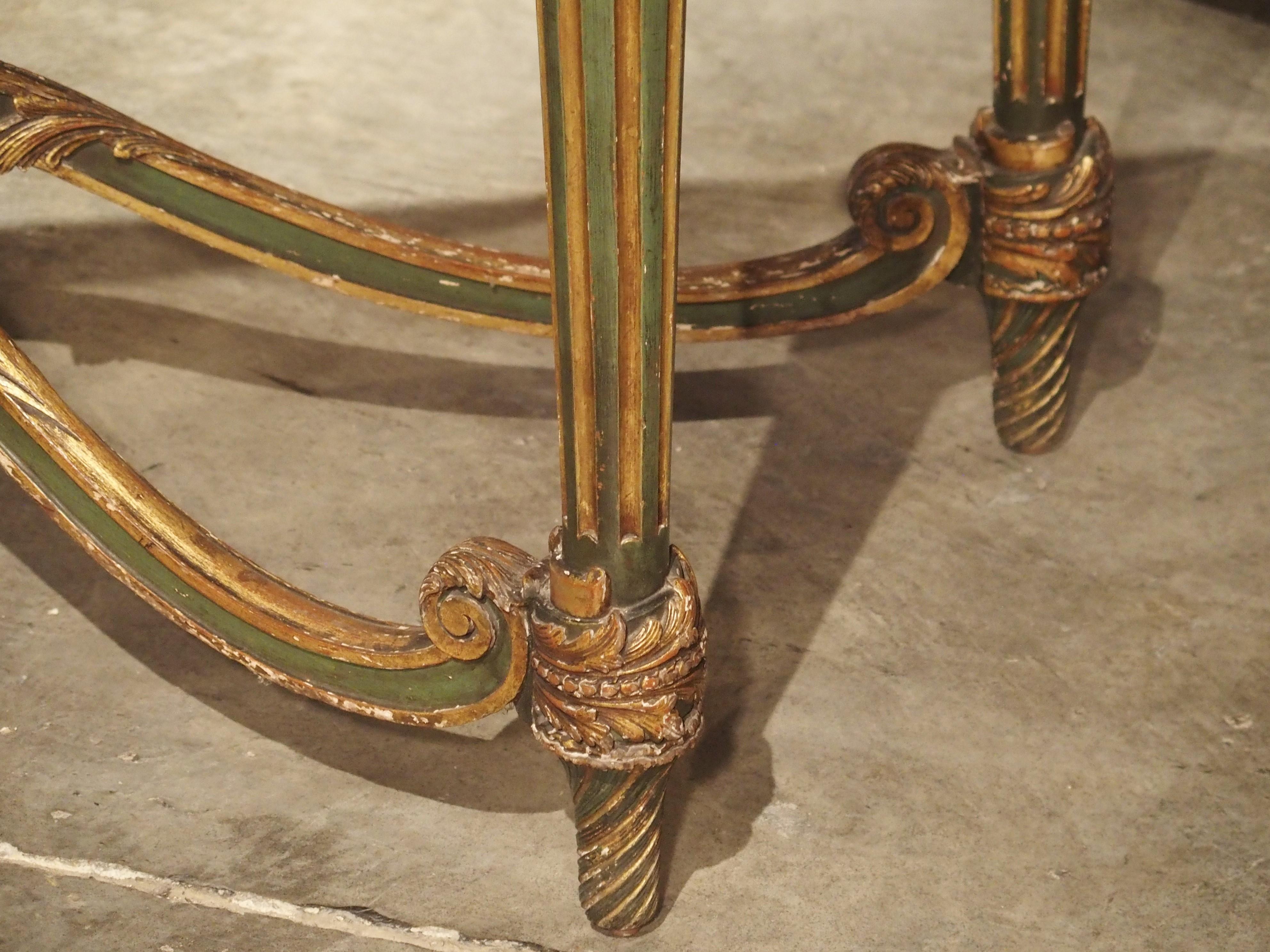 Large 18th Century Painted Italian Demilune Console Table 7