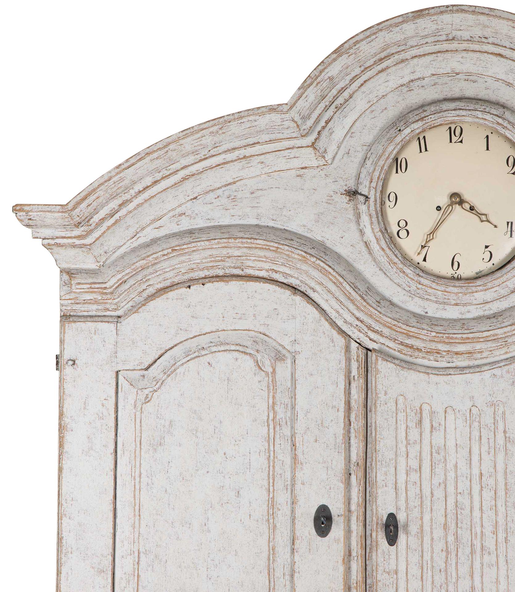 Wood Large 18th Century Period Rococo Clock Cabinet
