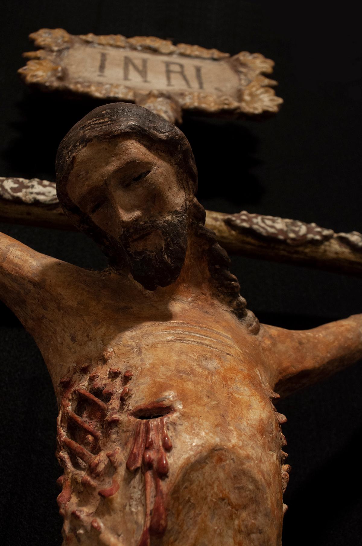 Mexican Large 18th Century Processional Crucifix, Cristo de Caña, Mexico