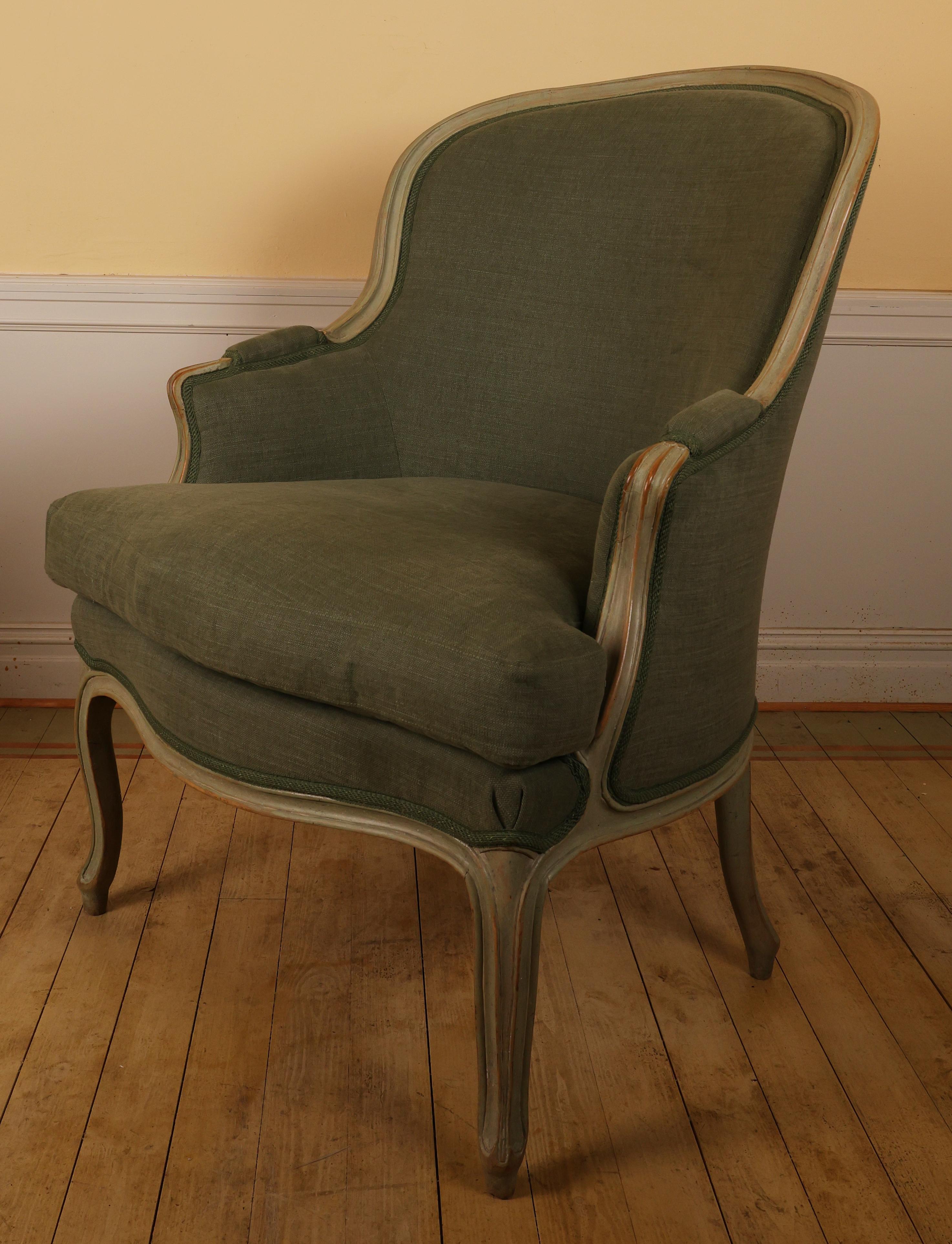 Swedish 18th Century Rococo Bergere Chair For Sale