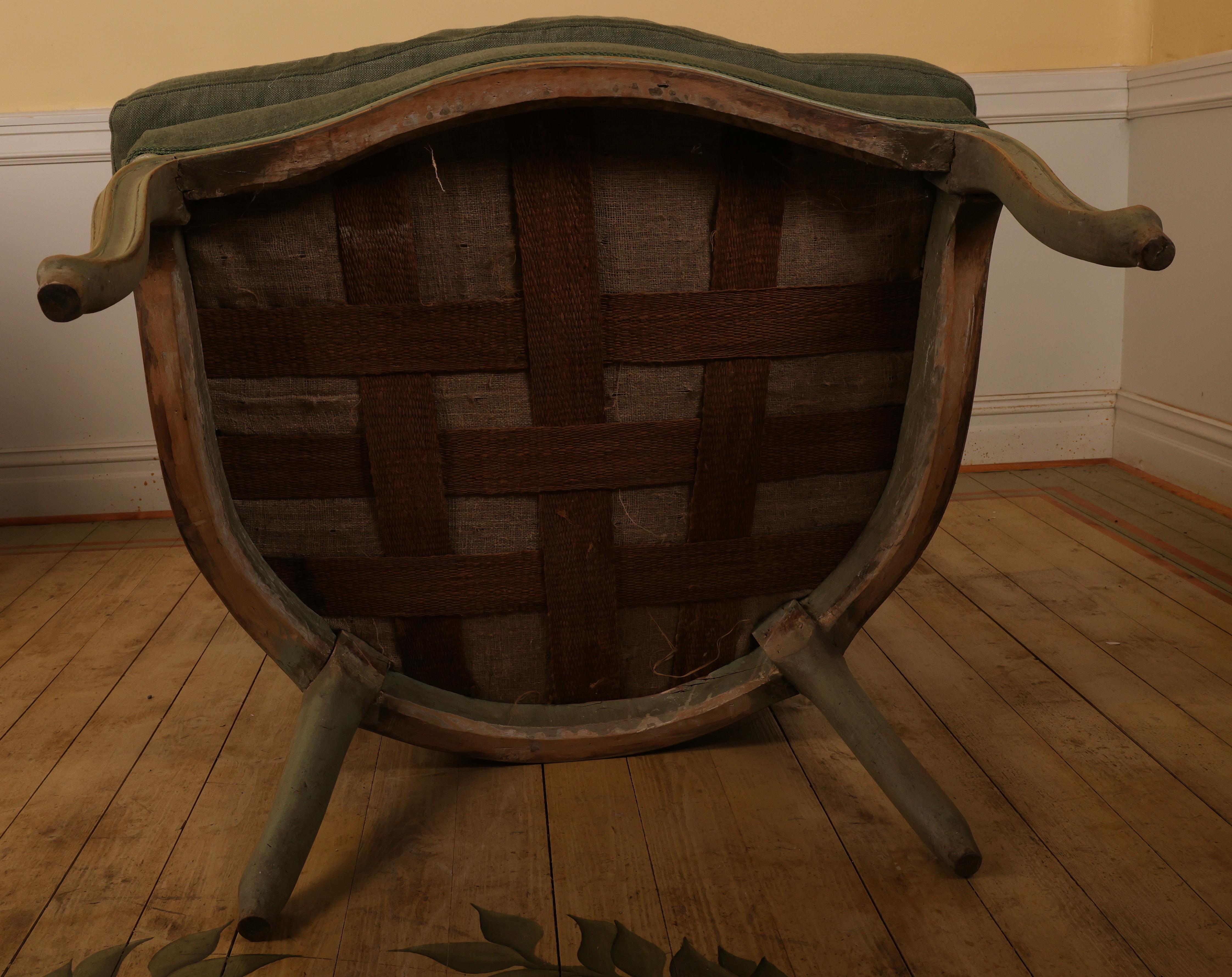Upholstery 18th Century Rococo Bergere Chair For Sale