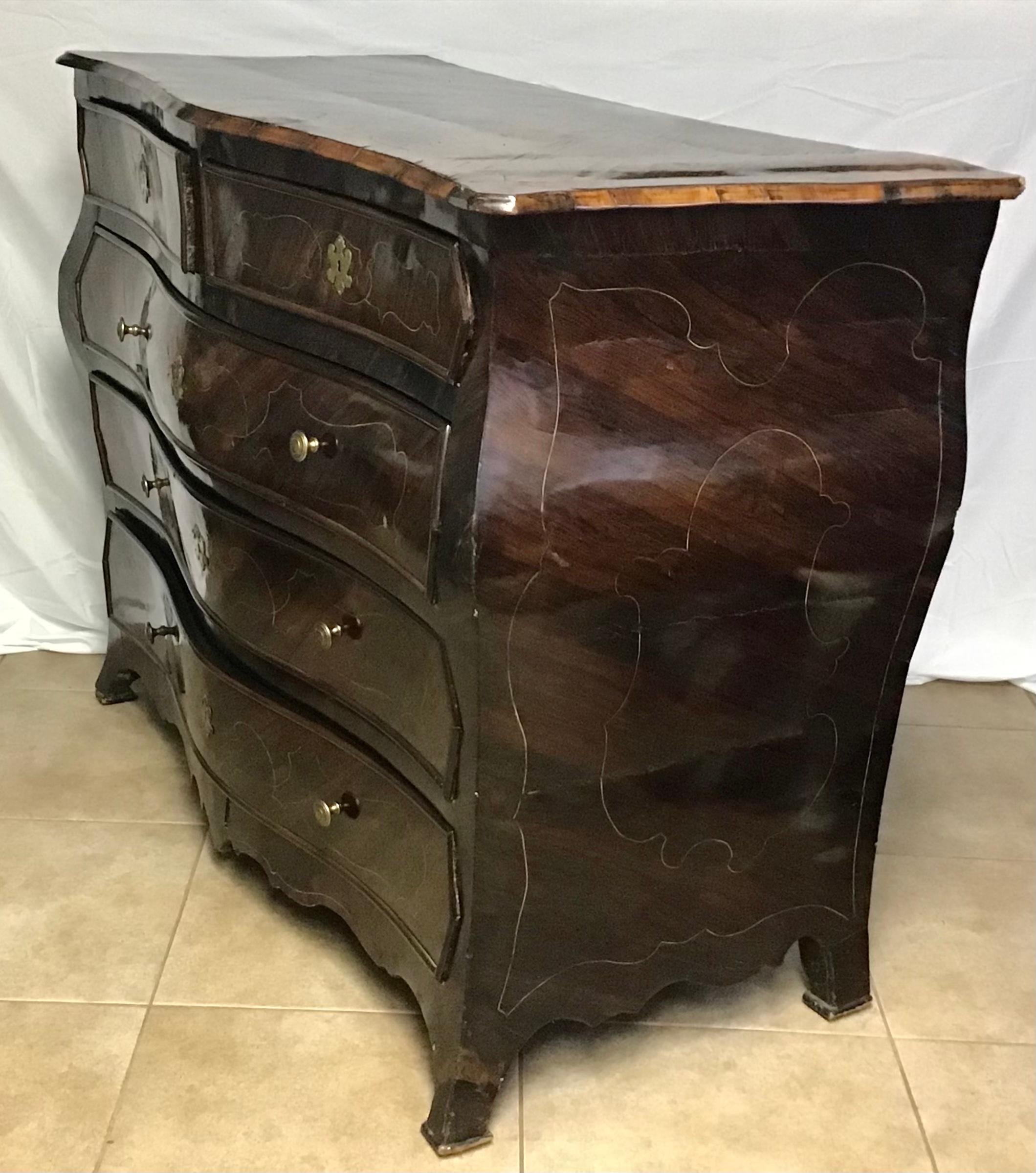 Large 18th Century Rosewood Rococo Commode For Sale 5