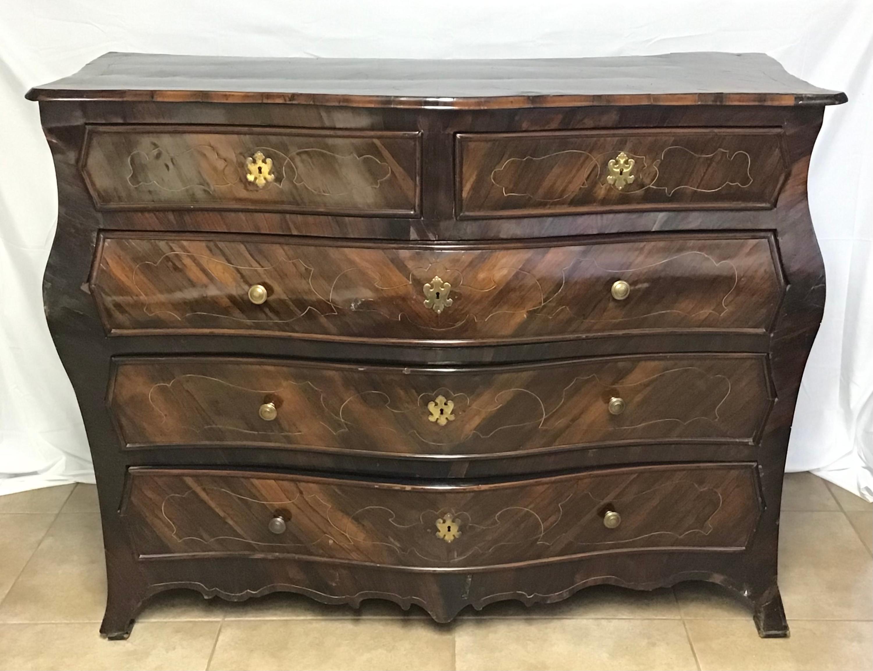 Large 18th Century Rosewood Rococo Commode For Sale 3