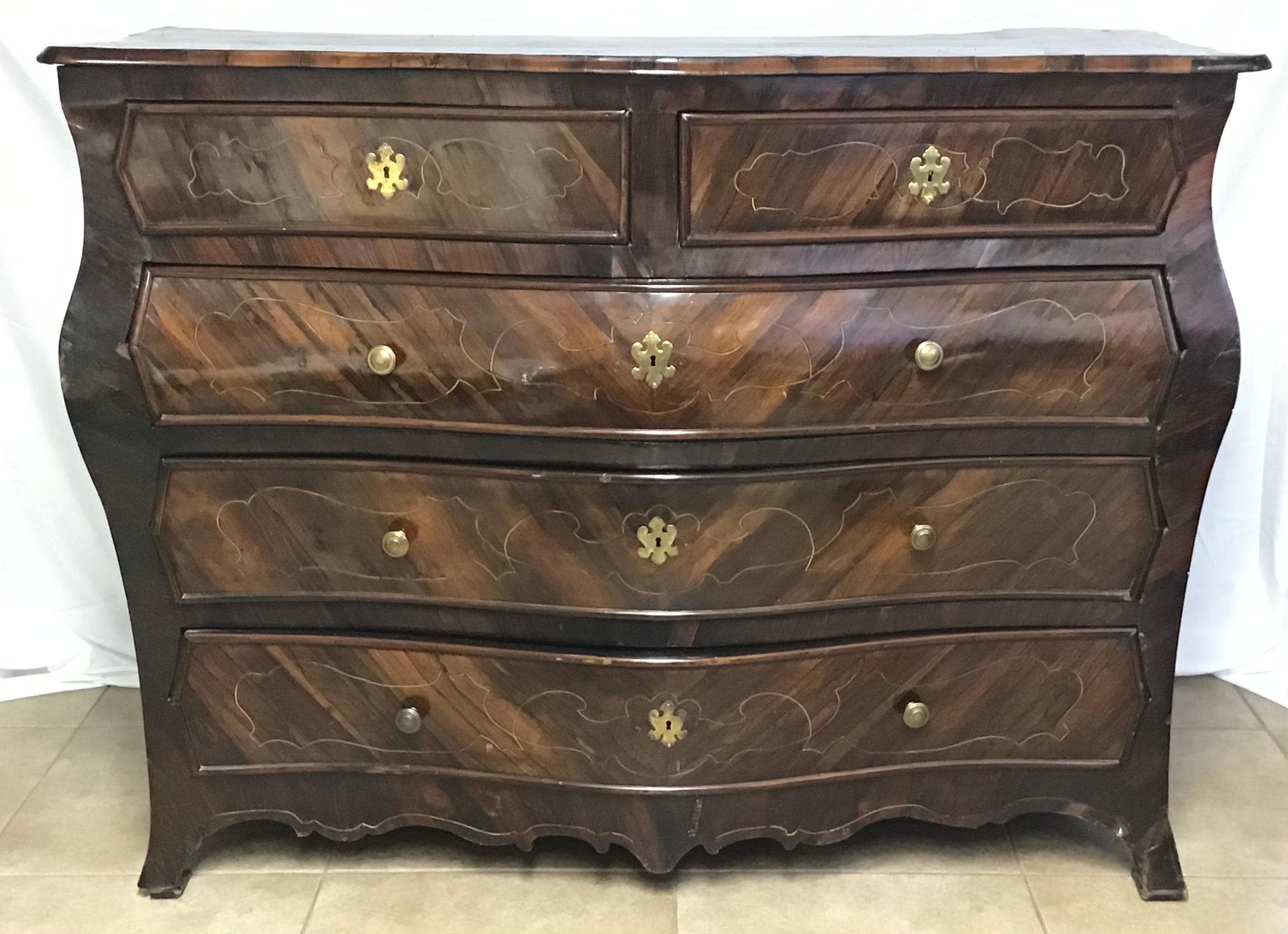 Large 18th Century Rosewood Rococo Commode For Sale 4