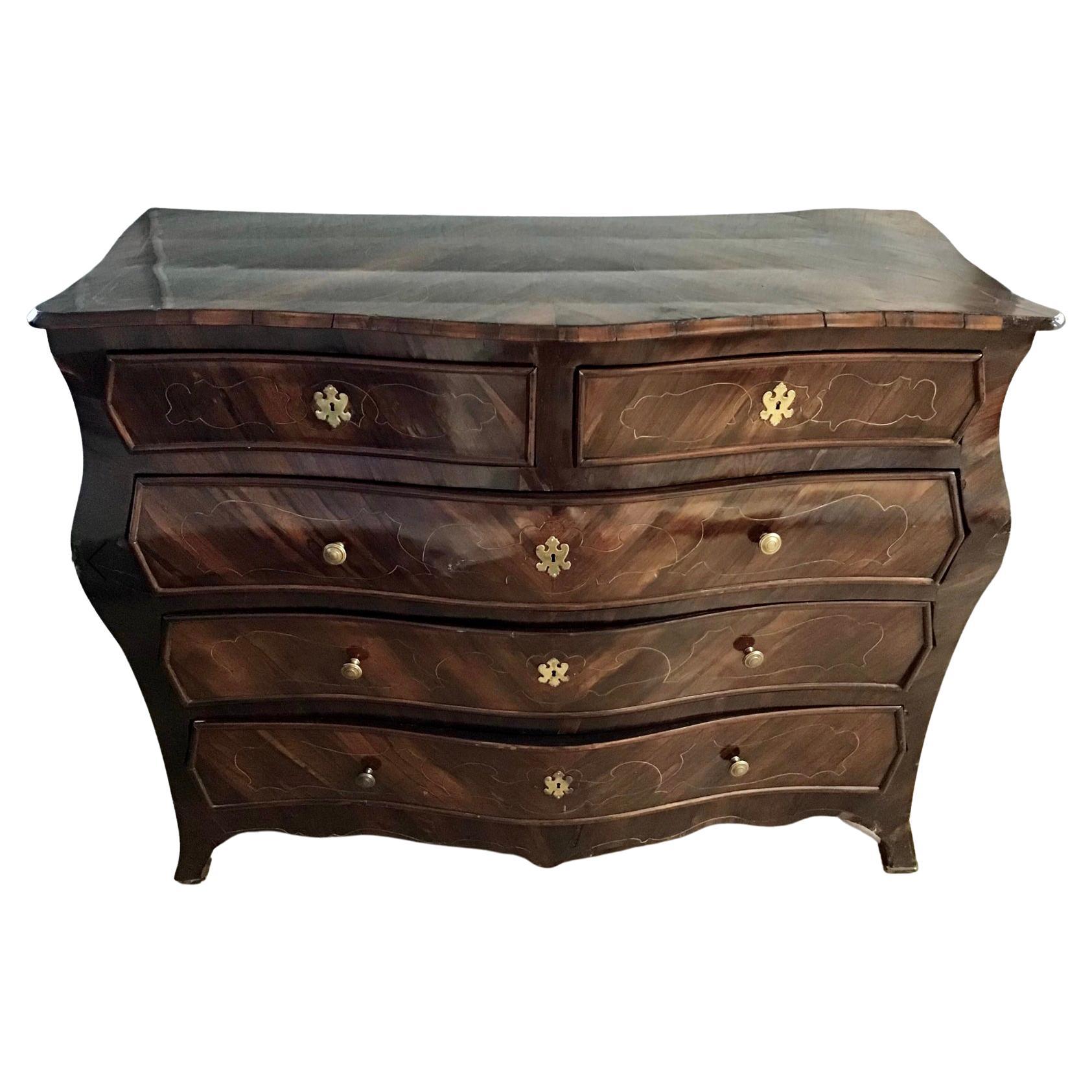 Large 18th Century Rosewood Rococo Commode For Sale