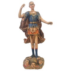 Large 18th Century Spanish Colonial Santo Statue