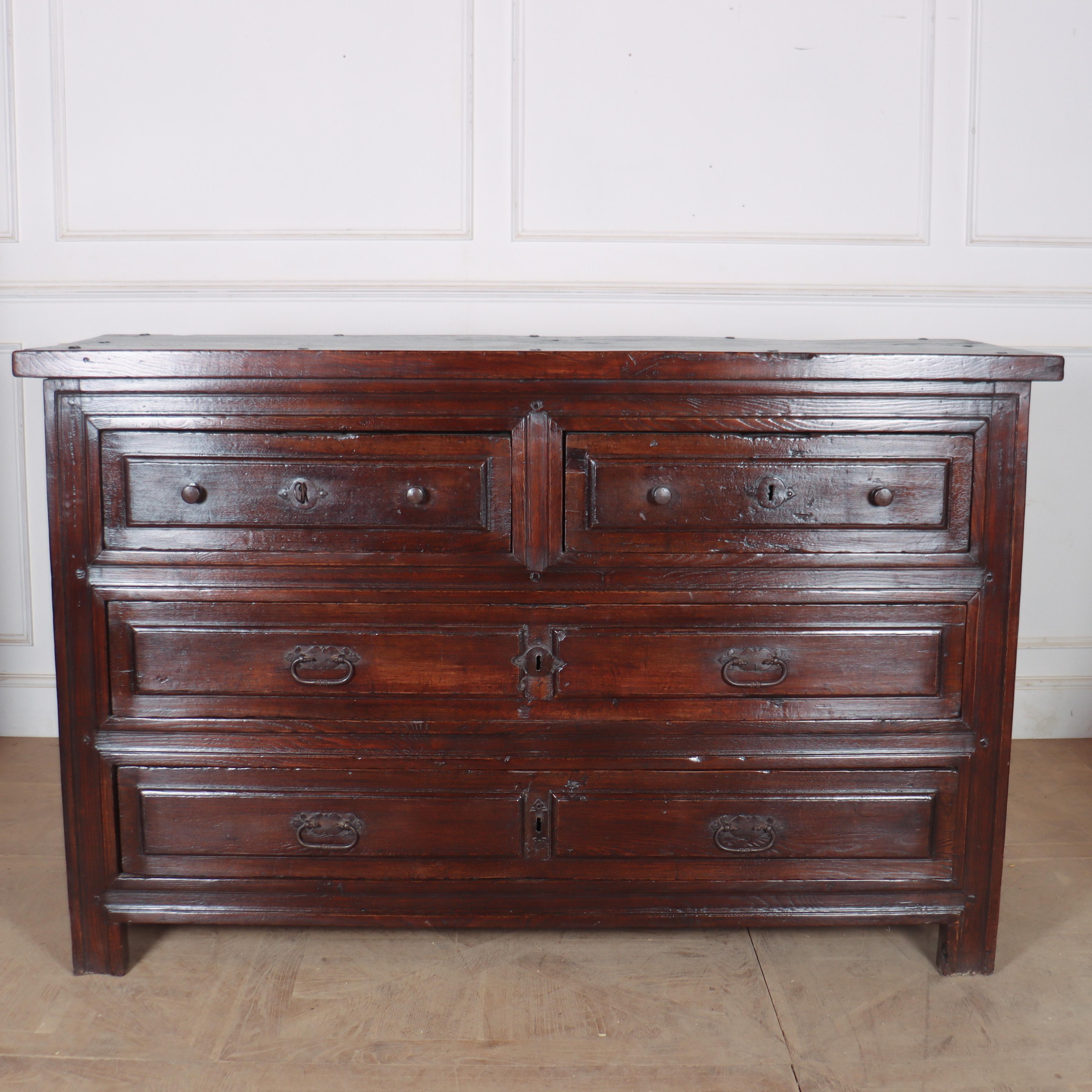 Large 18th Century Spanish oak four drawer commode. Great scale and a wonderful colour.

Dimensions:
W: 68.5