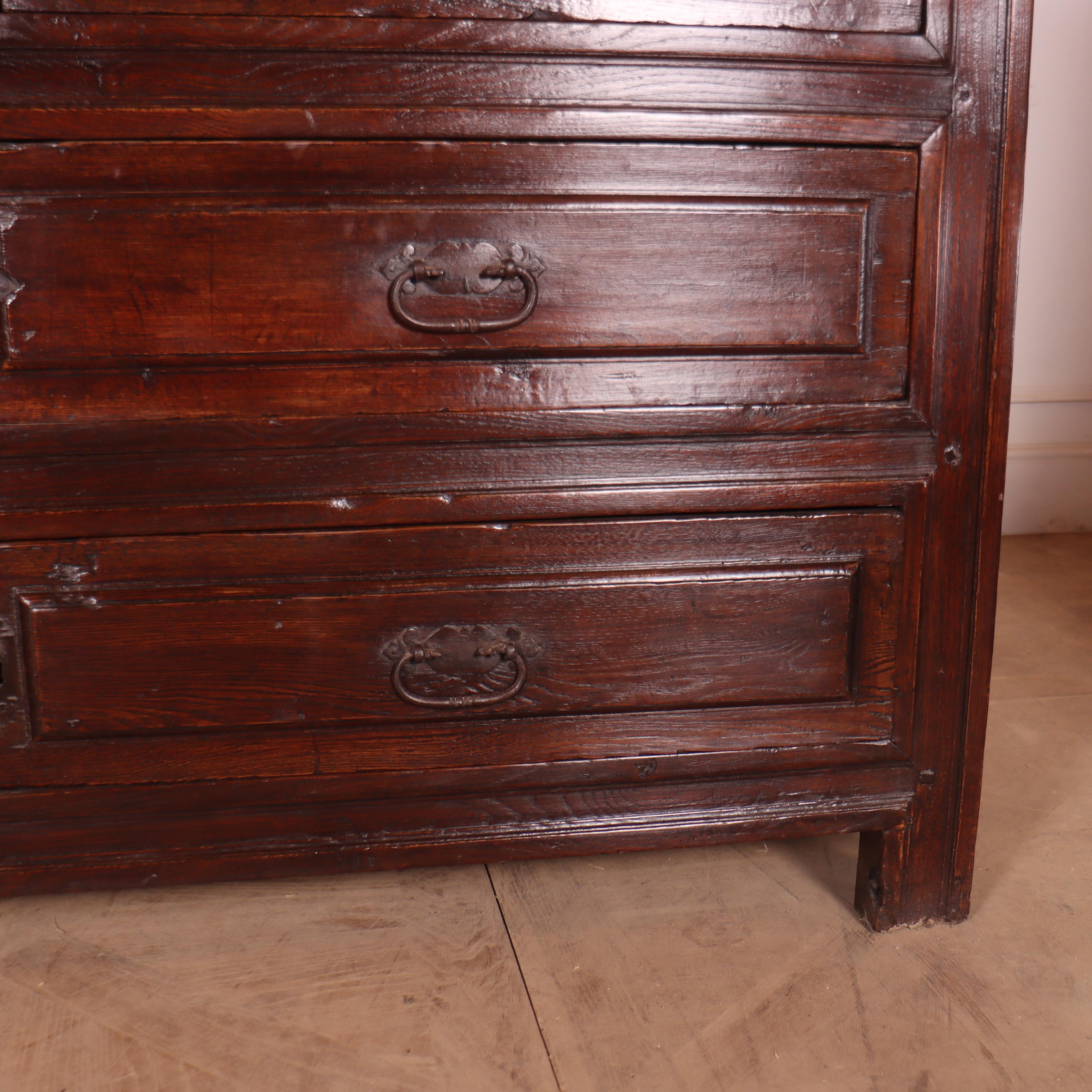 18th Century and Earlier Large 18th Century Spanish Oak Commode For Sale