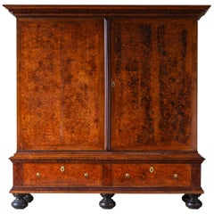 Large 18th Century Swedish Baroque Alder Root Cabinet