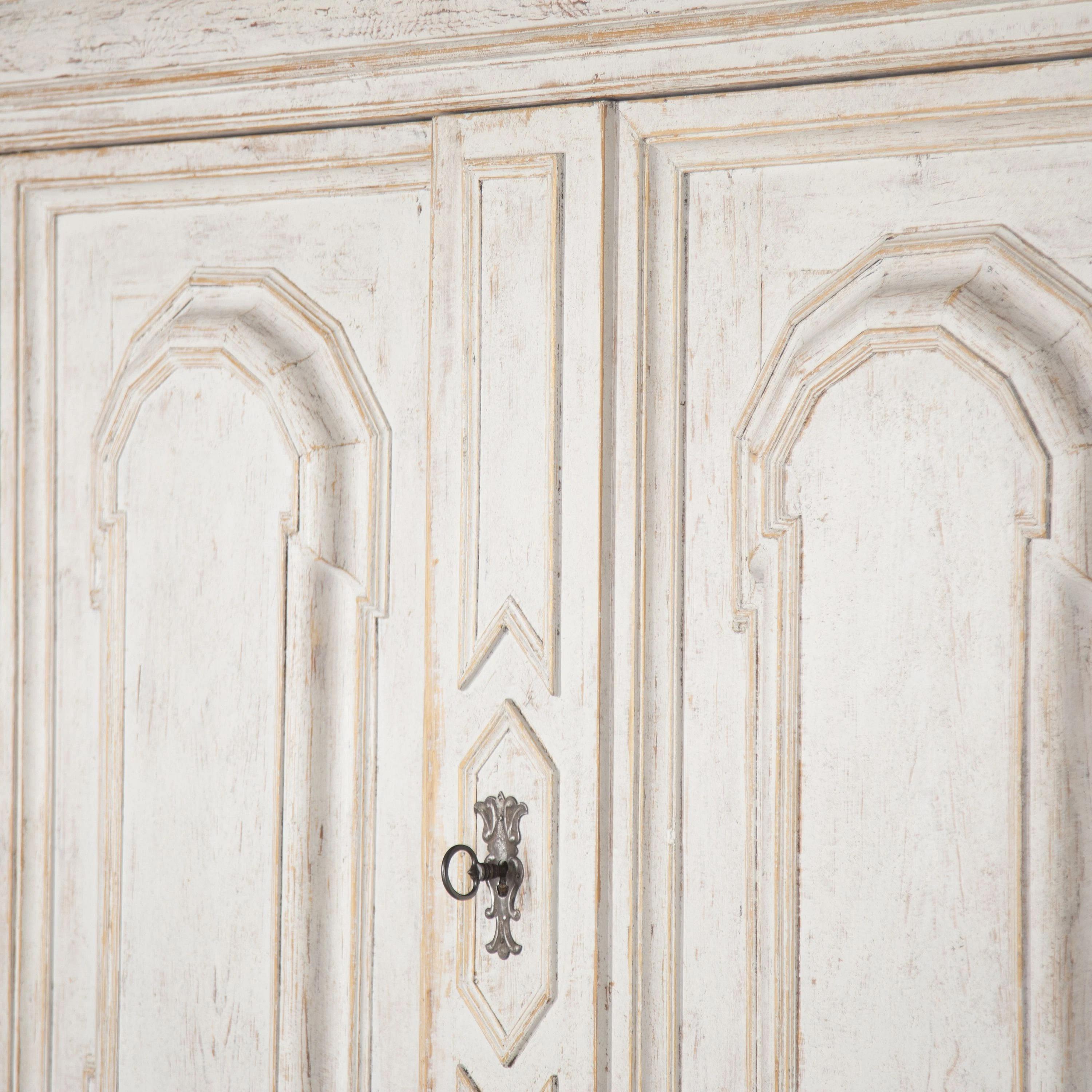 Wood Large 18th Century Swedish Baroque Cabinet For Sale