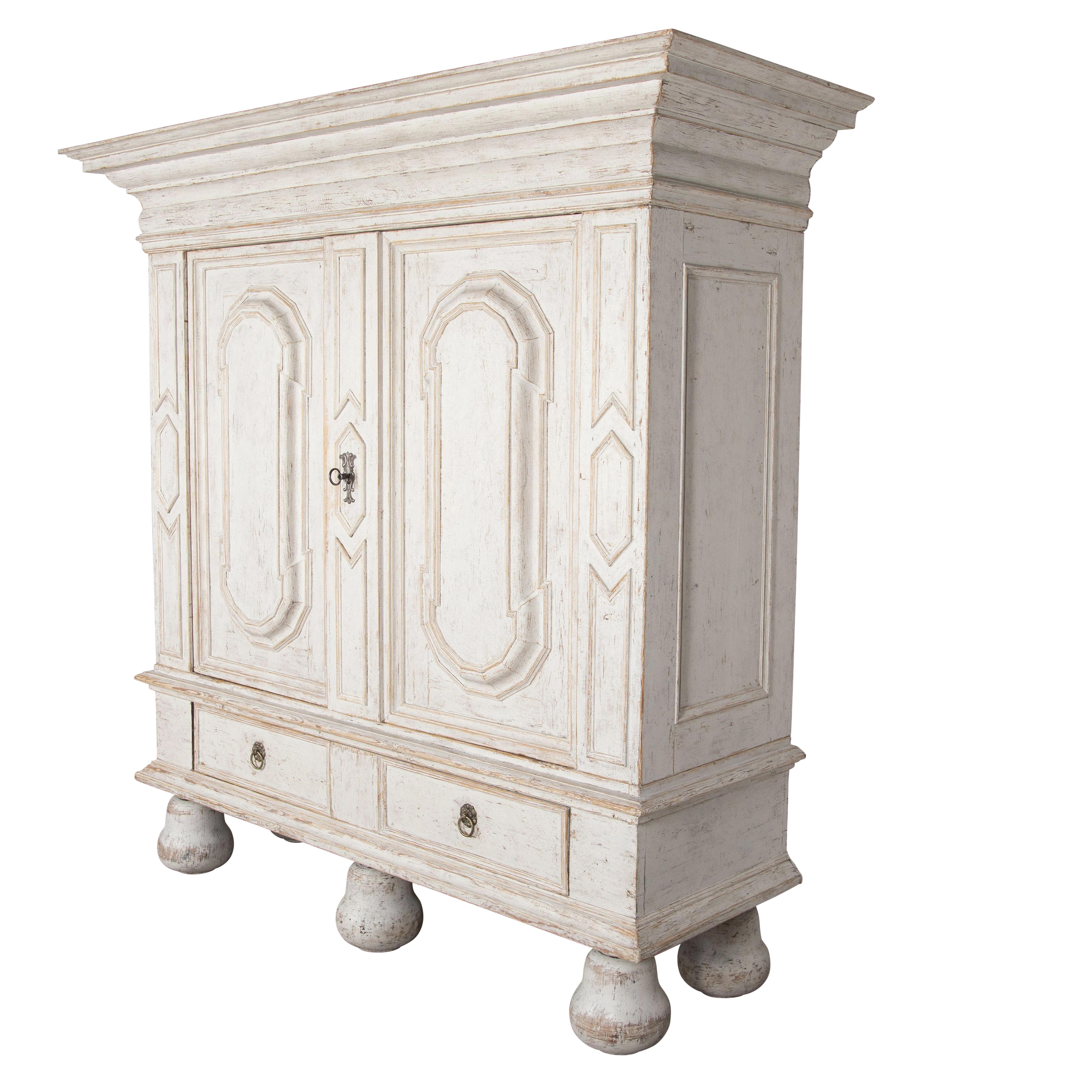 Large 18th Century Swedish Baroque Cabinet For Sale 4