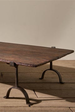Large 18th century trestle coffee table