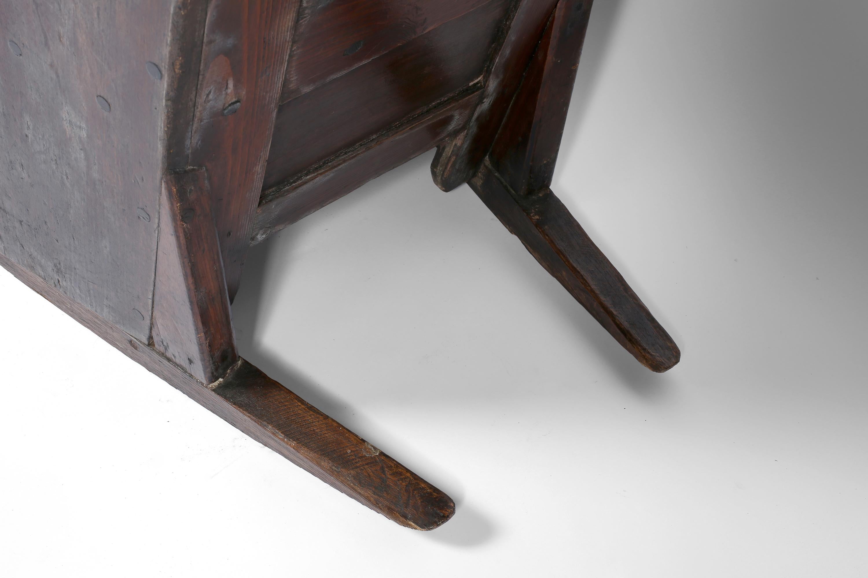 Großer, volkstümlicher Lancashire-Lammfellstuhl aus dem 18. Jahrhundert im Angebot 4