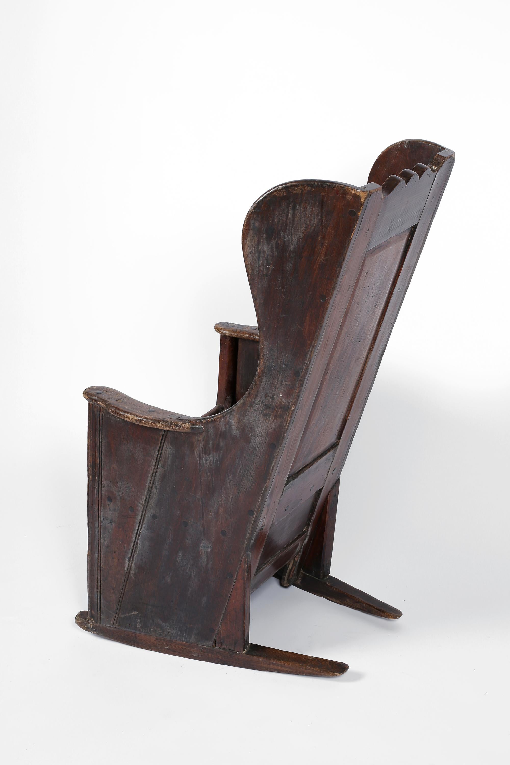 Grande chaise en agneau vernaculaire du 18ème siècle du Lancashire en vente 4