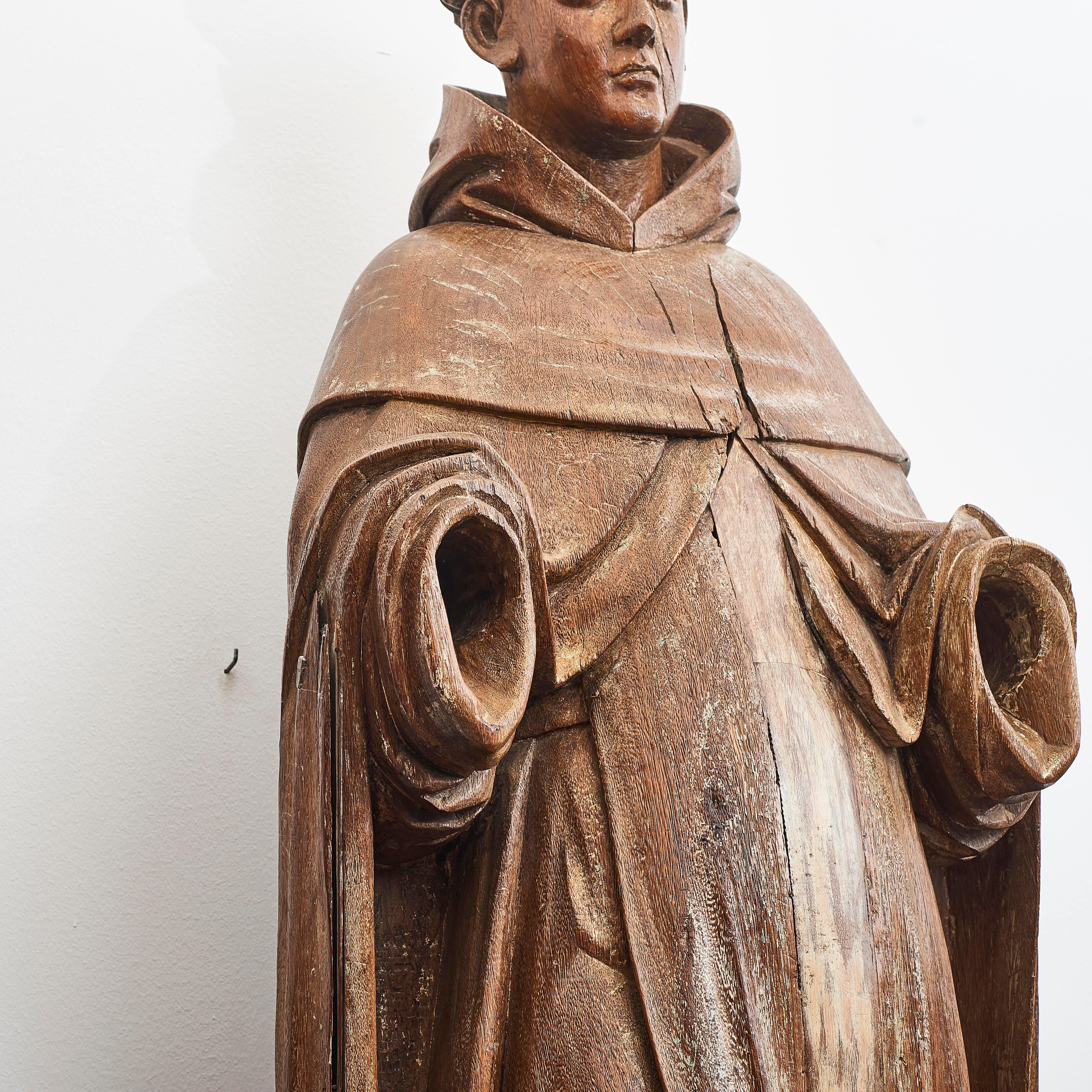 Große geschnitzte Holzstatue des „ Heiligen Francis von Assisi“ aus dem 18. Jahrhundert (Philippinisch)