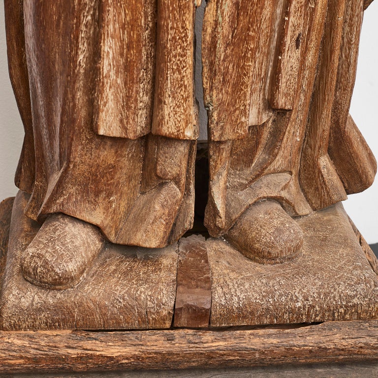 Large 18th Century Wood Carved Statue of "Saint Francis of Assisi" For ...