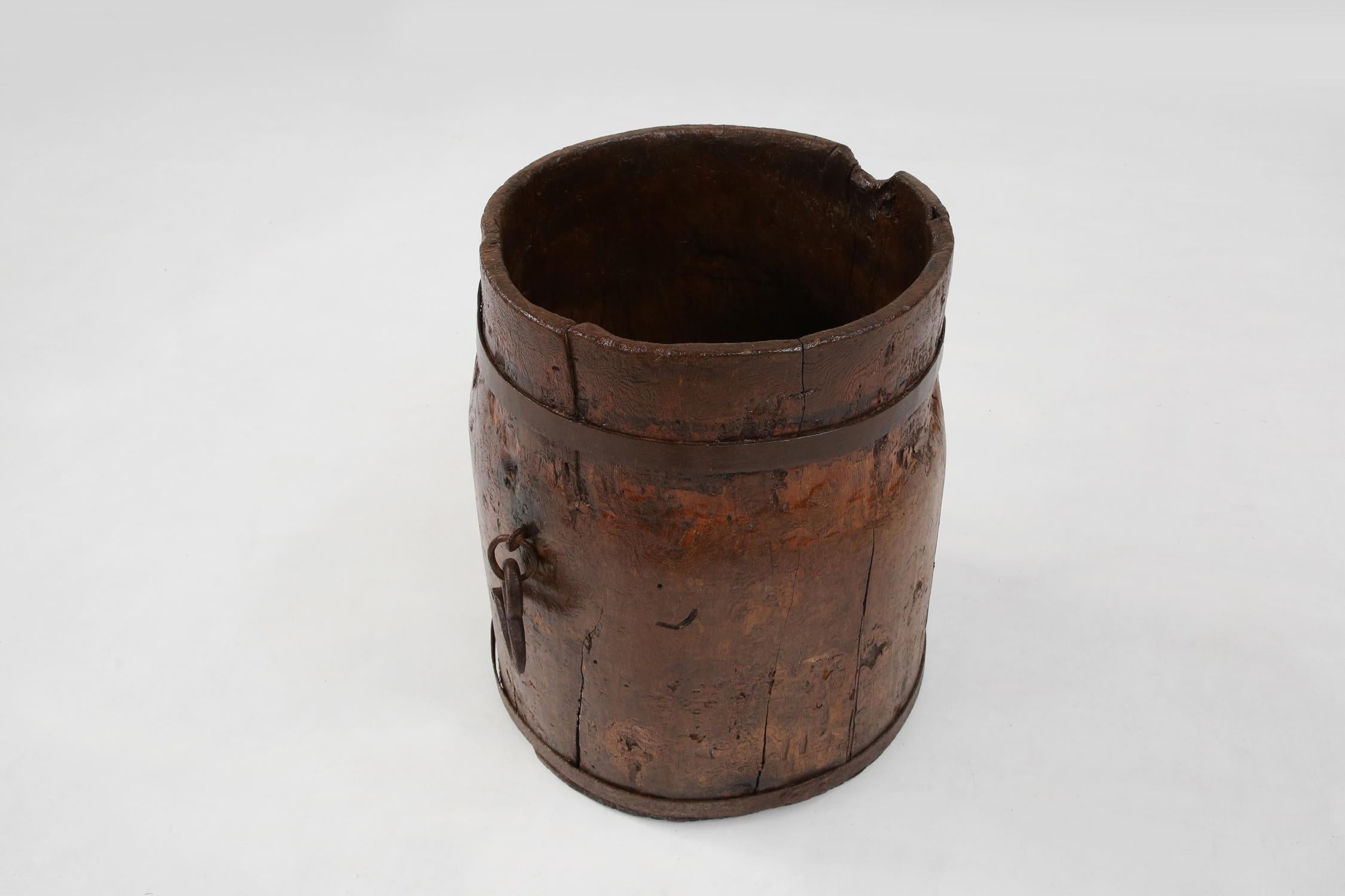French Large 18th Century Wooden Barrel