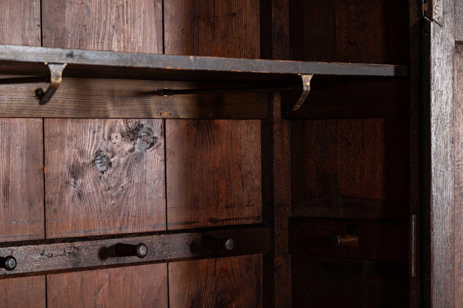 Large 18thC English Ebonised Oak Livery Cupboard For Sale 10