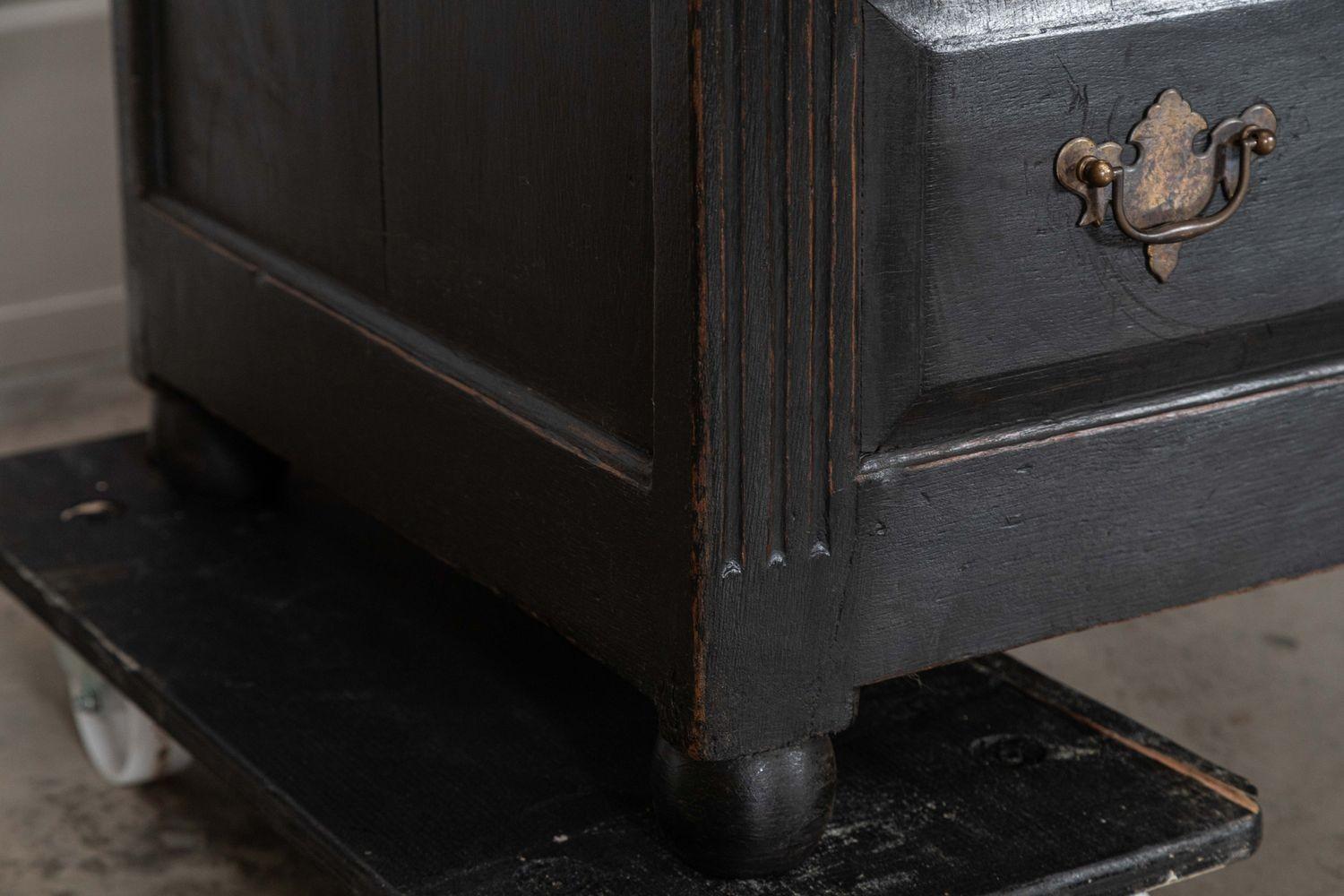 Large 18thC English Ebonised Oak Livery Cupboard For Sale 11