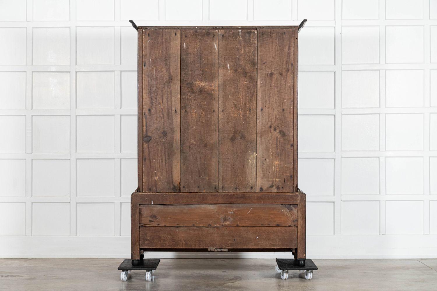 Large 18thC English Ebonised Oak Livery Cupboard For Sale 13