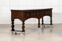 Large 18thC English Oak Dresser Base
