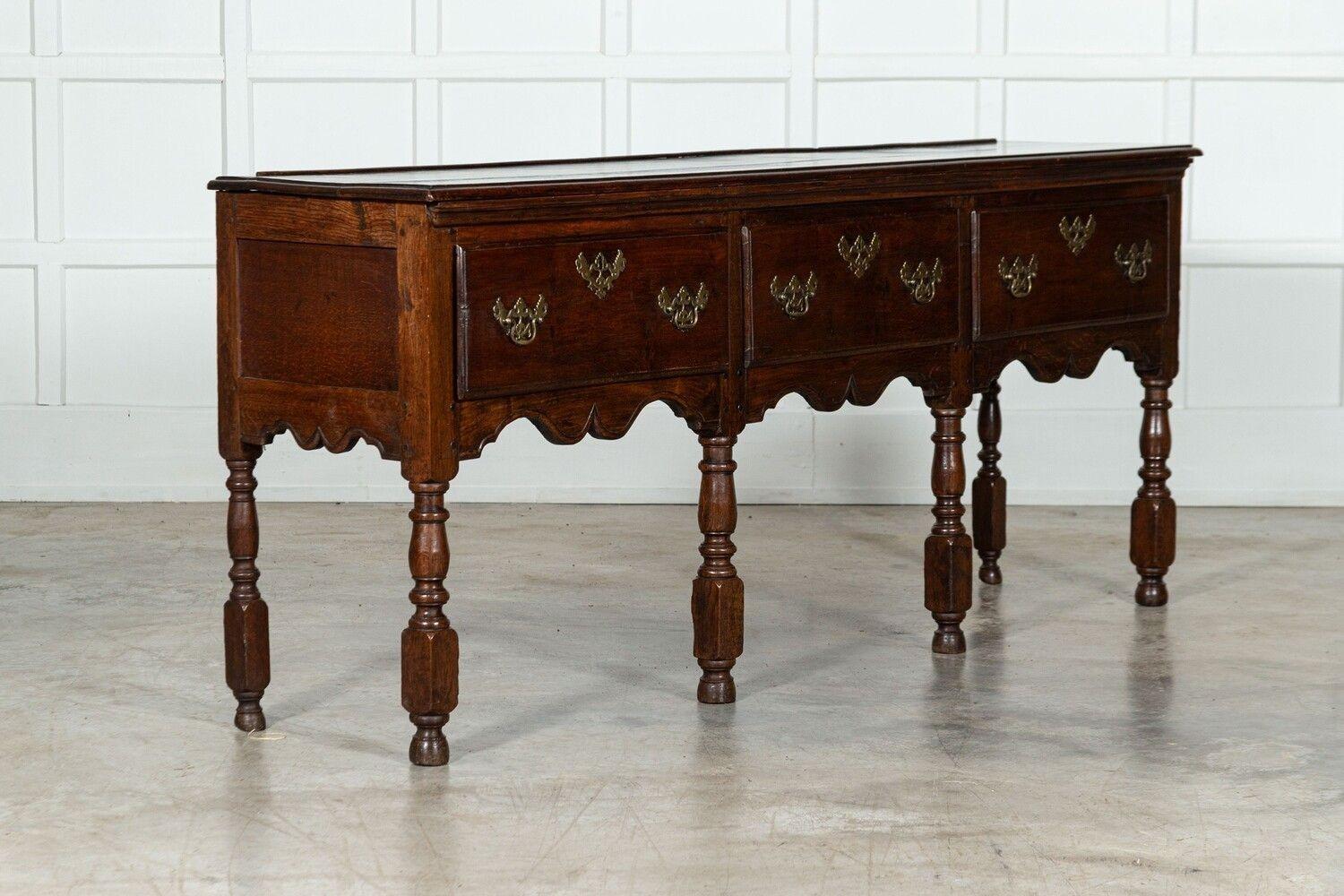 circa 1780
Large 18thC English Oak Dresser
sku 1625
W186 x D47 x H81 cm