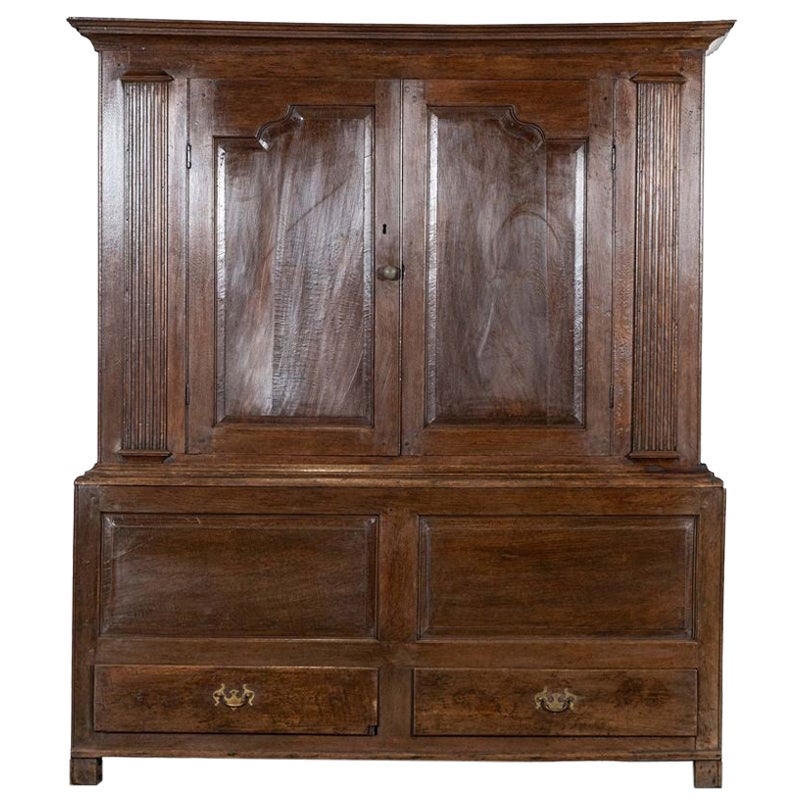 Large 18thC English Oak Livery Cupboard