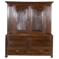 Large 18thC English Oak Livery Cupboard Antique Large 18thC English Oak Livery Cupboard