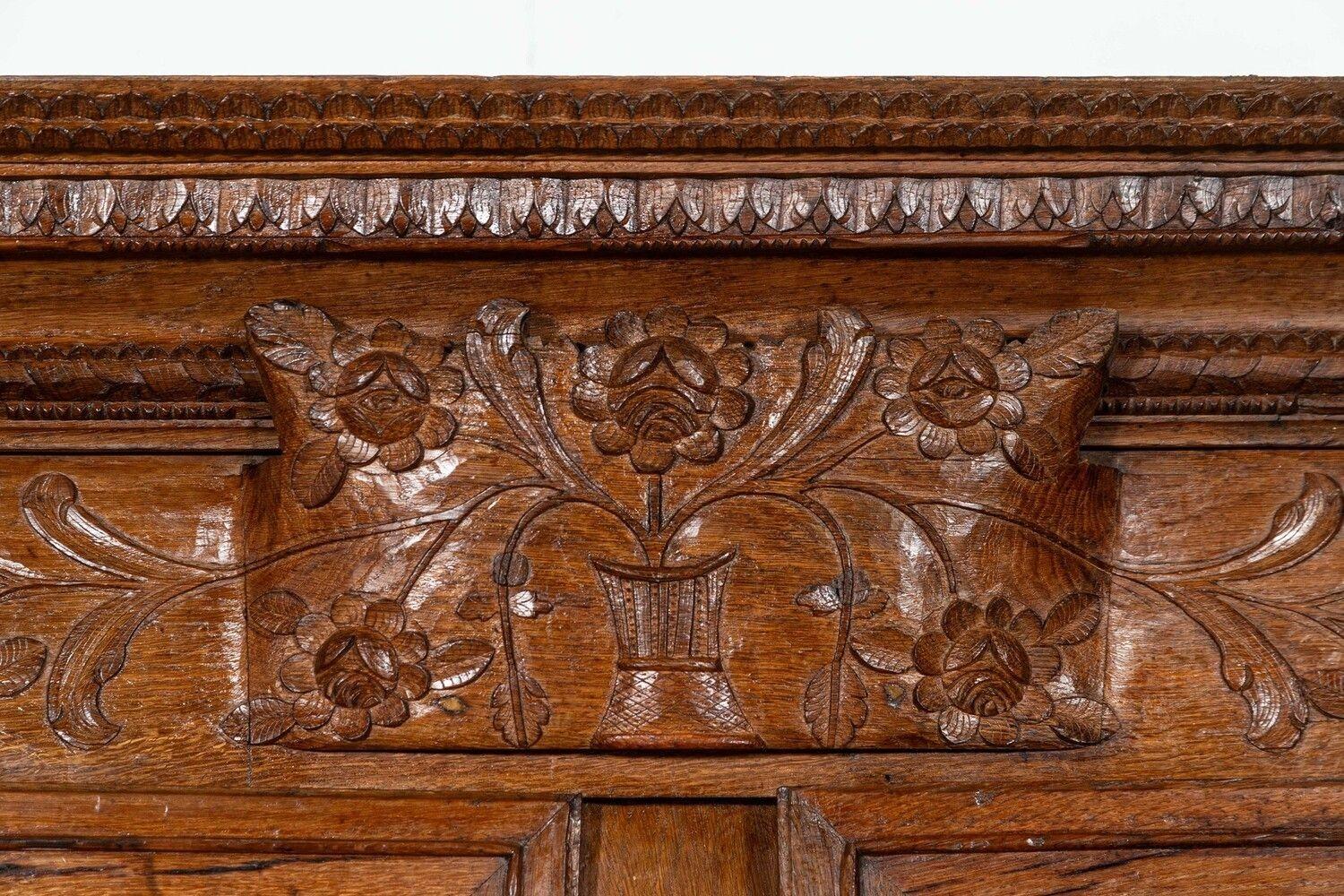 Large 18thC French Carved Walnut Armoire For Sale 12