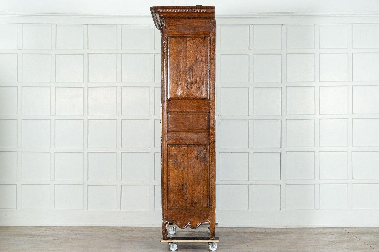 Large 18thC French Carved Walnut Armoire For Sale 4