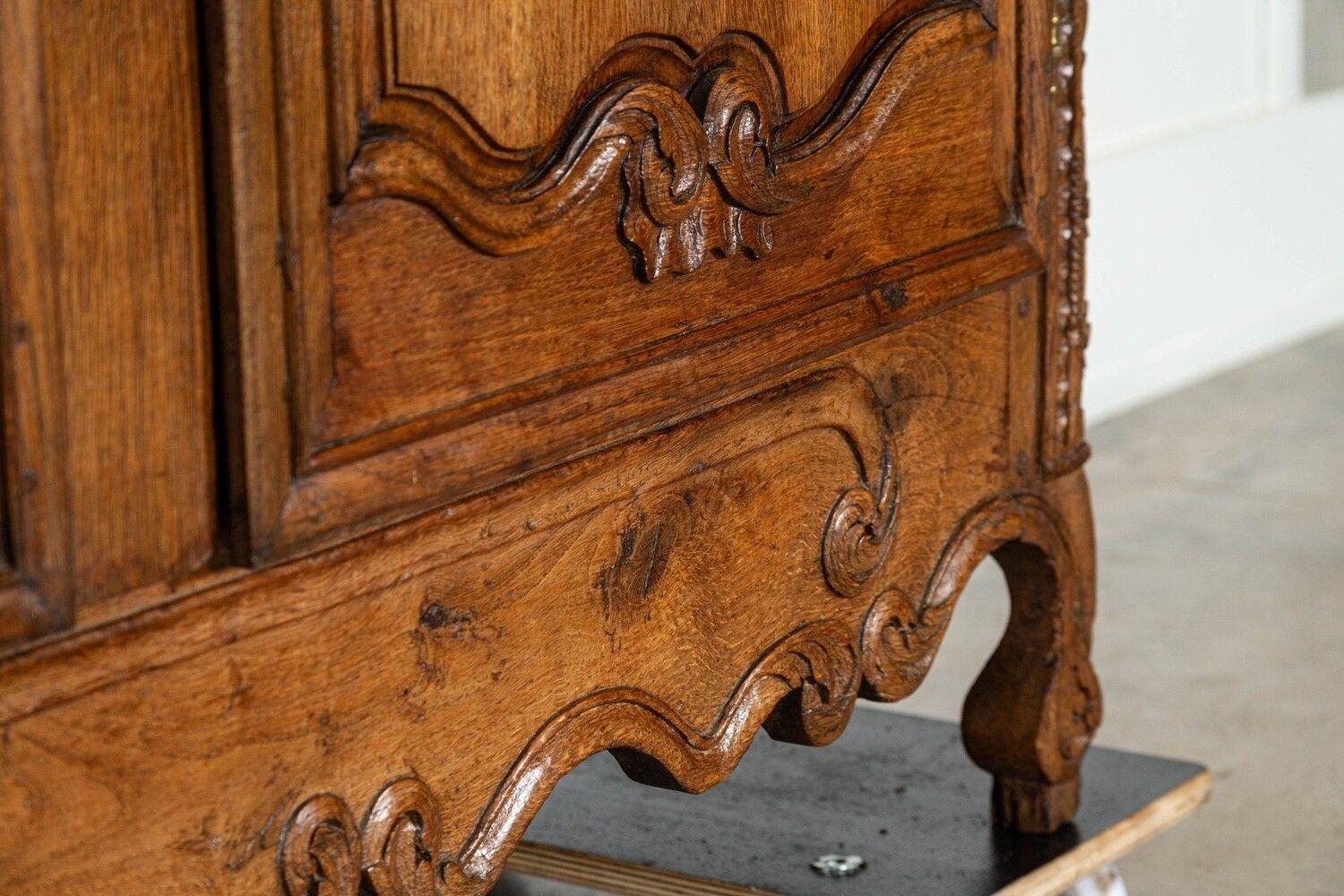 Large 18thC French Carved Walnut Armoire For Sale 5