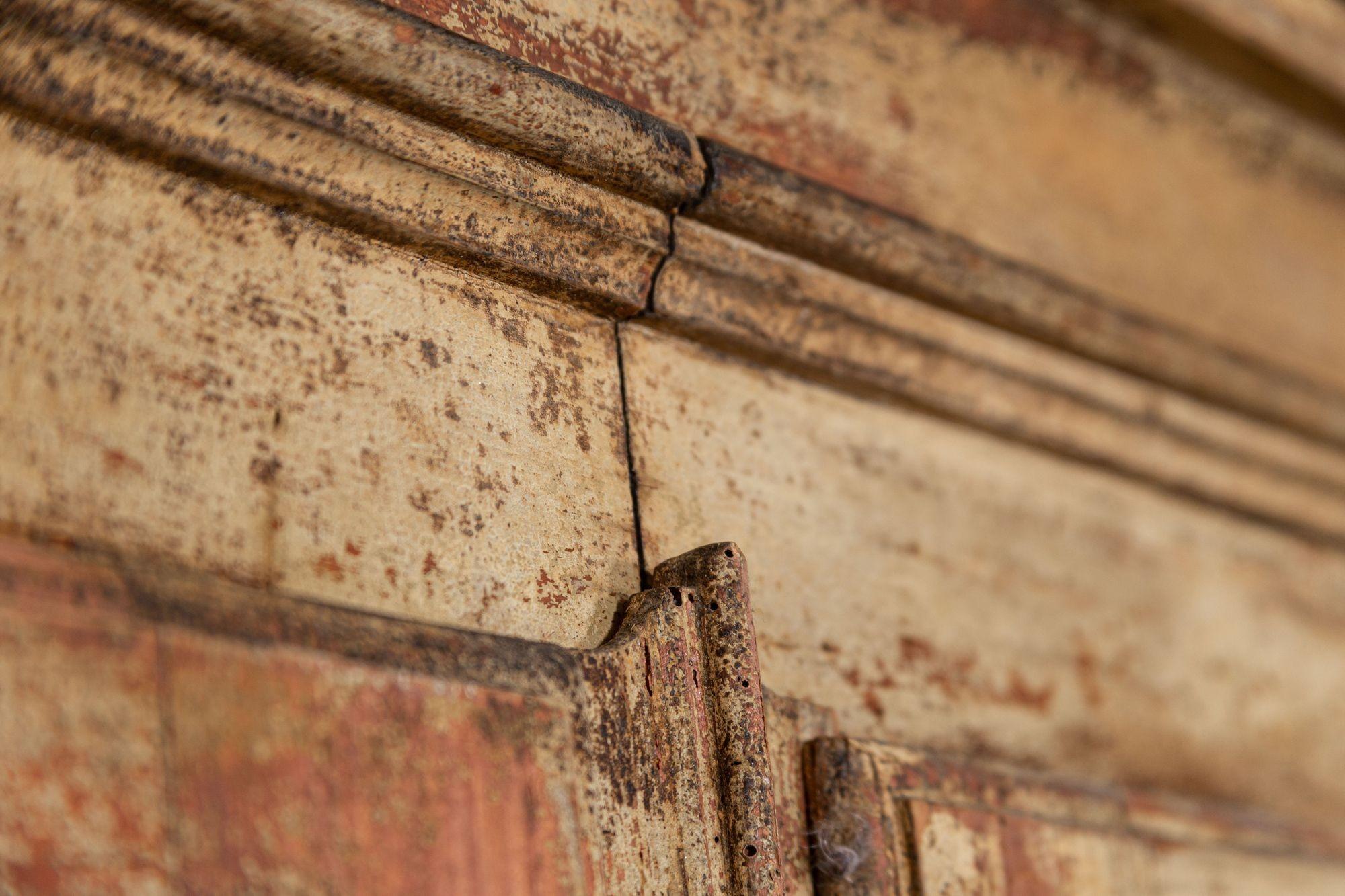 Large 18th Century French Painted Pine Armoire For Sale 8