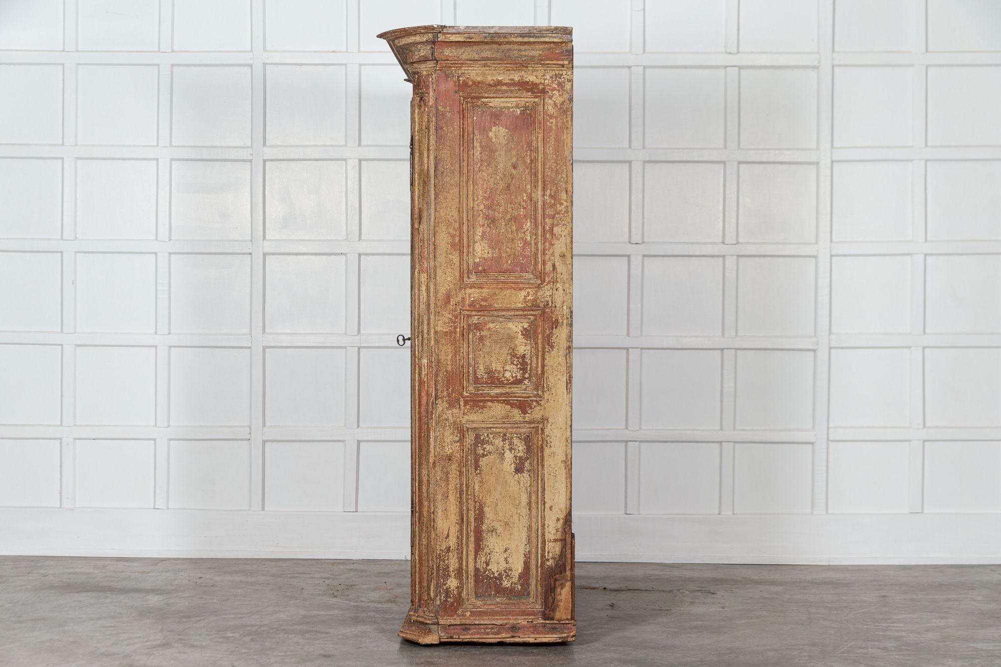 18th Century and Earlier Large 18th Century French Painted Pine Armoire For Sale