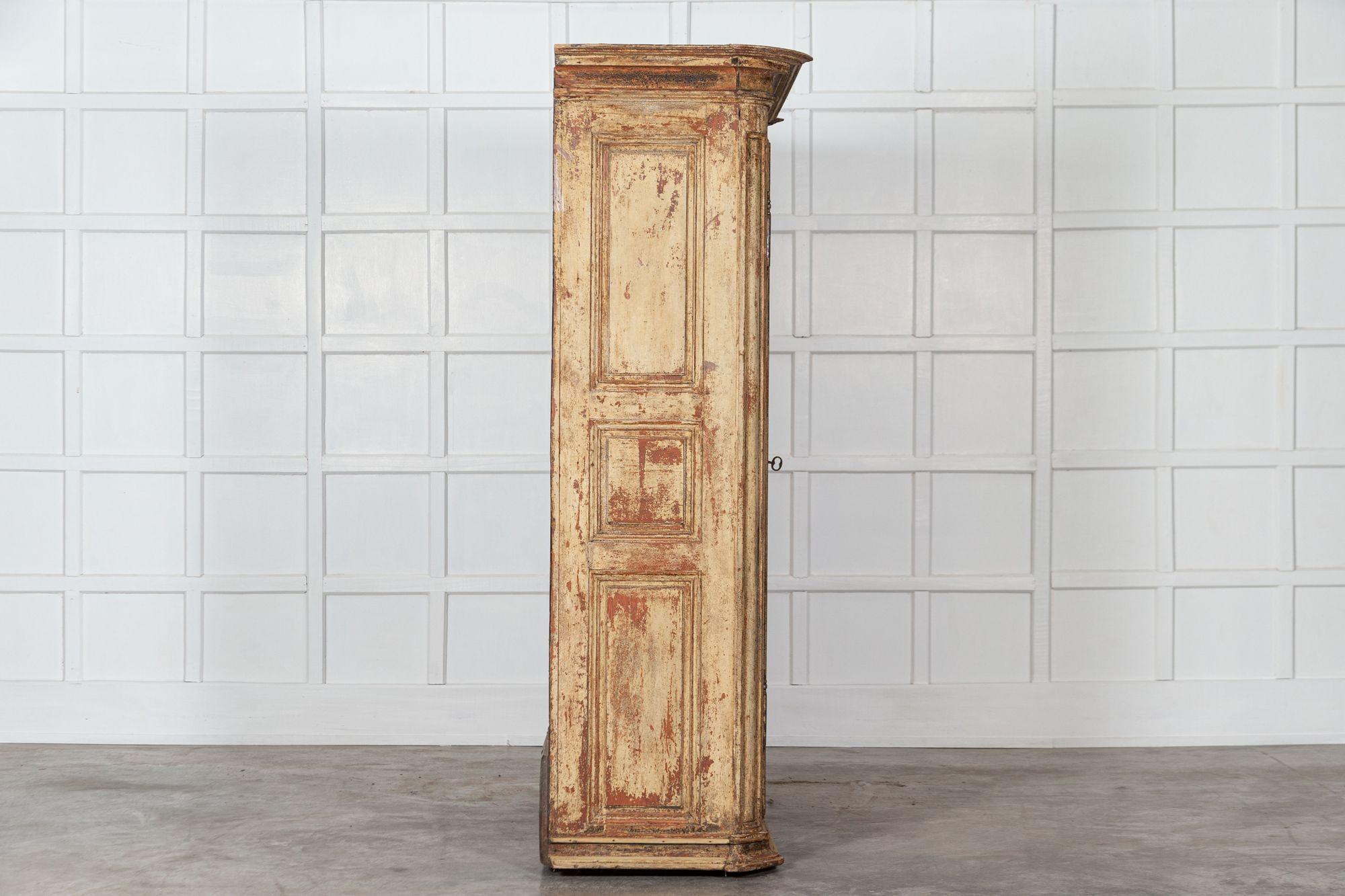 Large 18th Century French Painted Pine Armoire For Sale 1