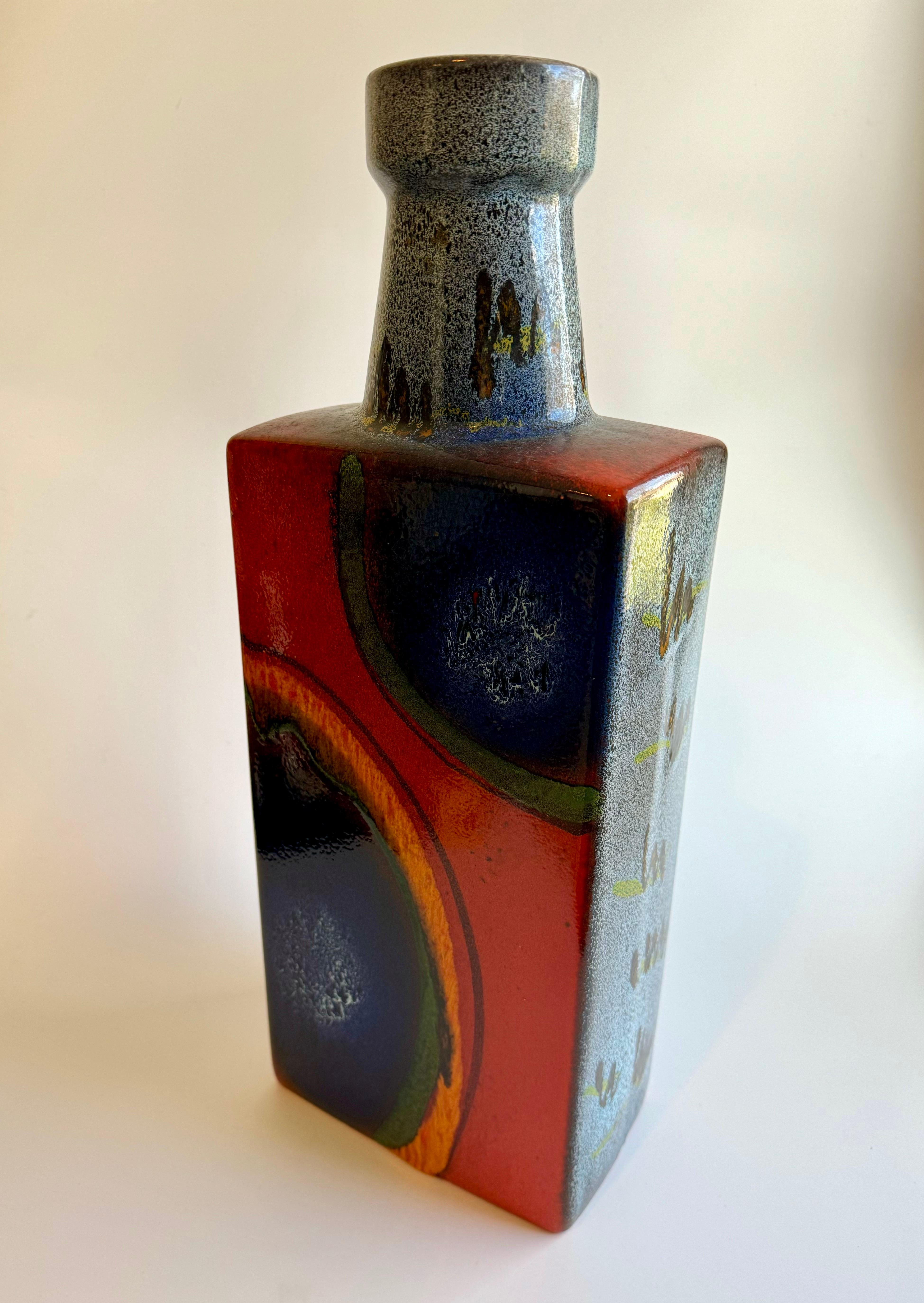 Large 19” Mid-Century West German Glazed Vase by Scheurich Keramik For Sale 7