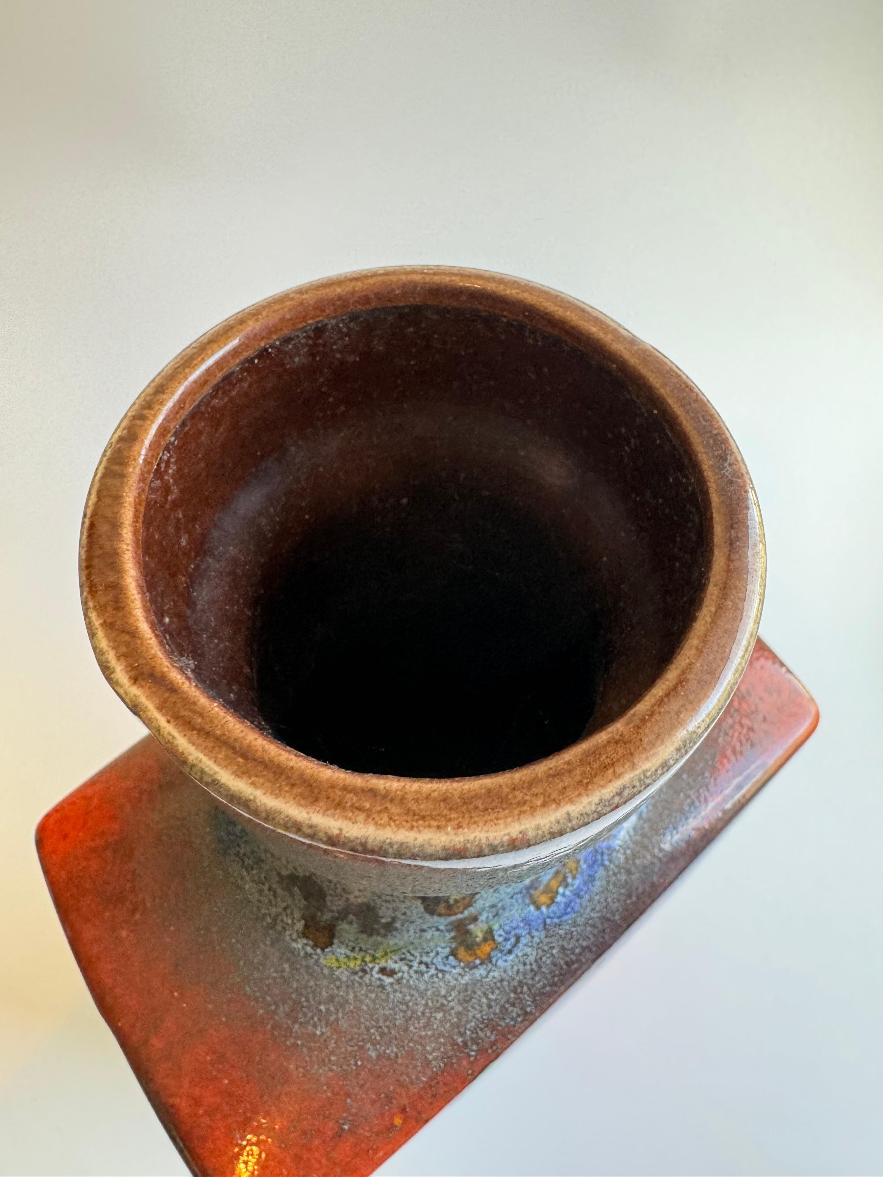 Große westdeutsche glasierte Mid-Century-Vase von Scheurich Keramik, 19. Jahrhundert im Angebot 6