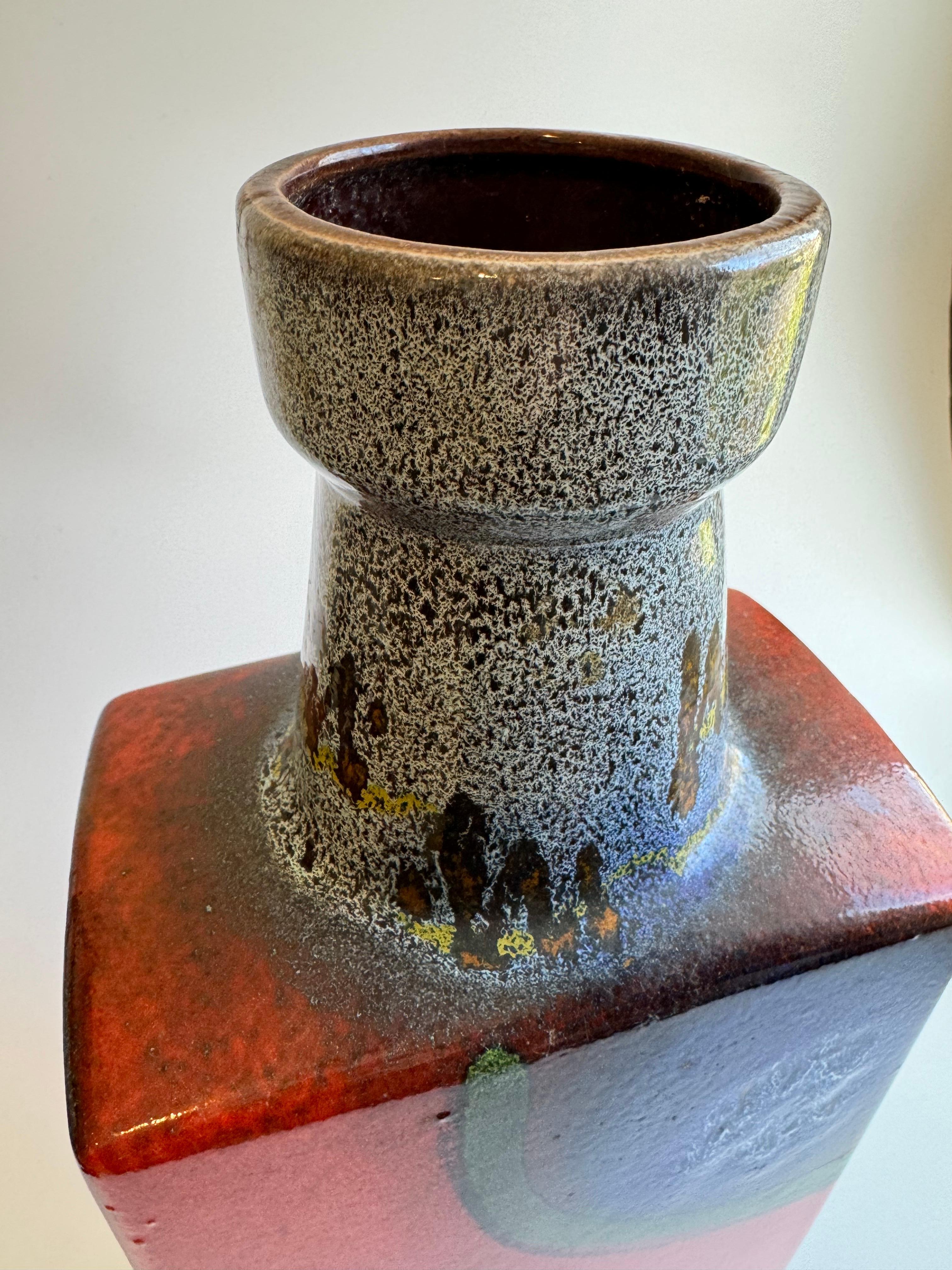Large 19” Mid-Century West German Glazed Vase by Scheurich Keramik For Sale 1