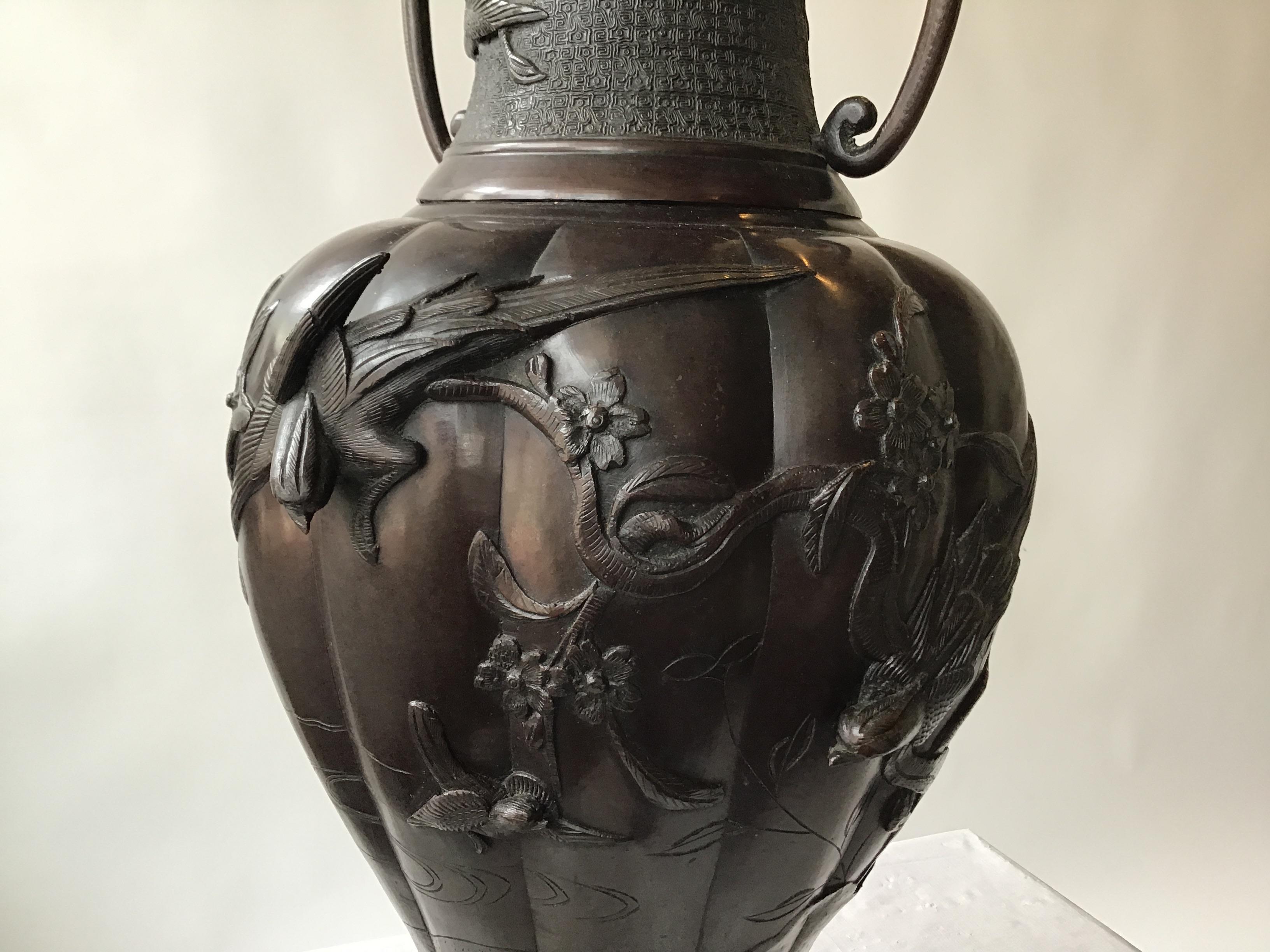 Large 1910 Bronze Japanese Table Lamp For Sale 6
