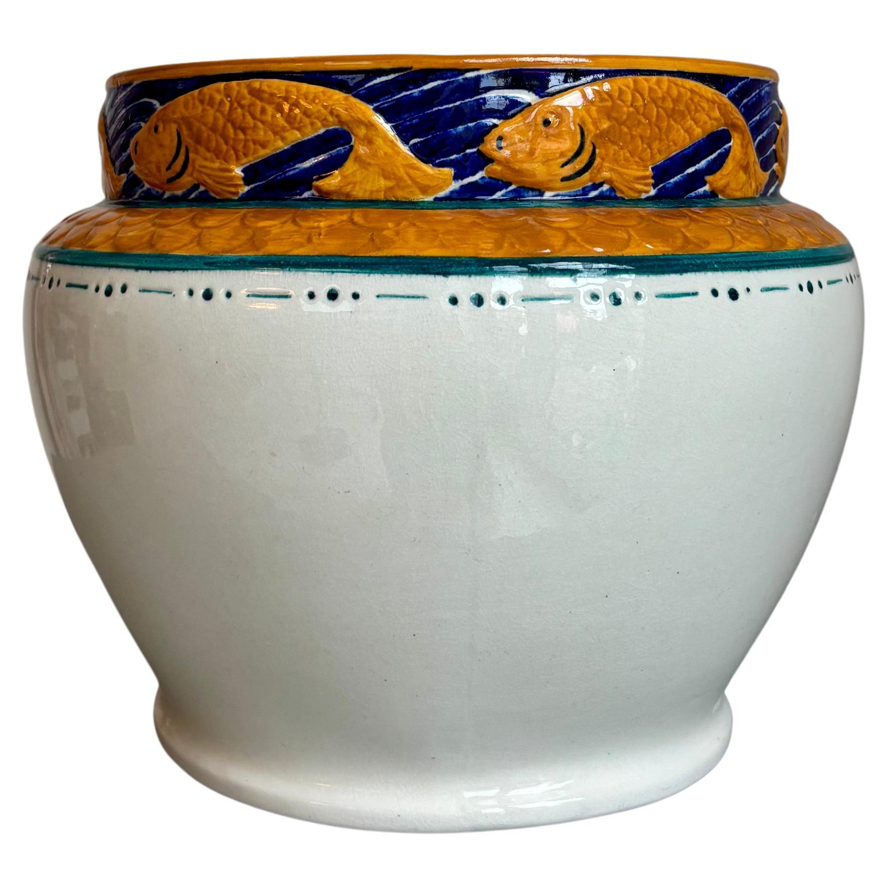 Large 1910s Alf Wallander Art Nouveau Jardinère for Rörstrand, Sweden in vendita