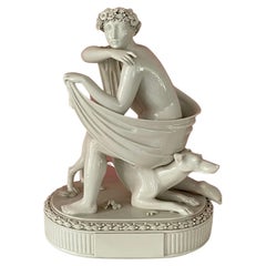 Grande sculpture danoise en porcelaine des années 1920