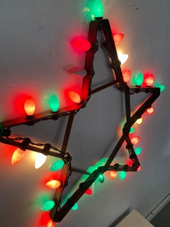 Large 1920s Folk Art  Light Up Christmas Star