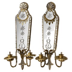 Large 1920s Mirrored Sconces