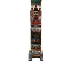 Large 1920s Native Nuu-chah-nulth TOTEM Pole 55"H