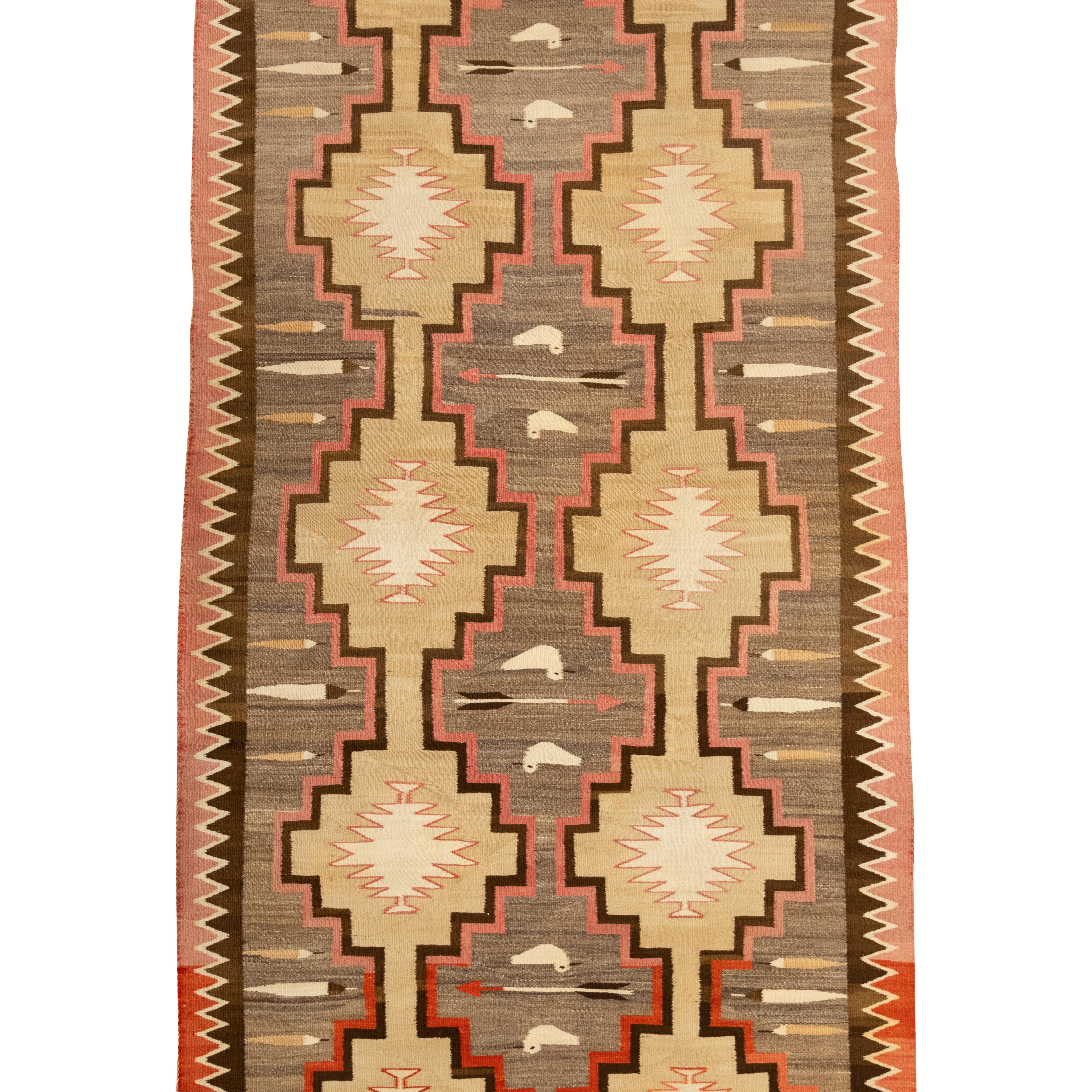 10 Fuß Navajo-Kristall-Läufer/Floor-Web (Indigene Kunst (Nord-/Südamerika)) im Angebot