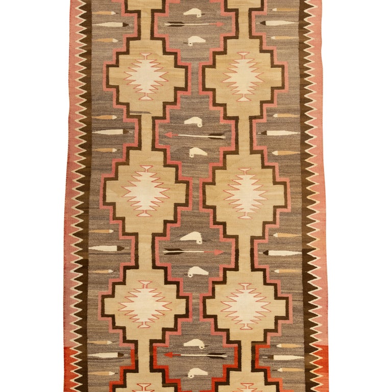 Native American 10 foot Navajo Crystal Runner/Floor Weaving For Sale