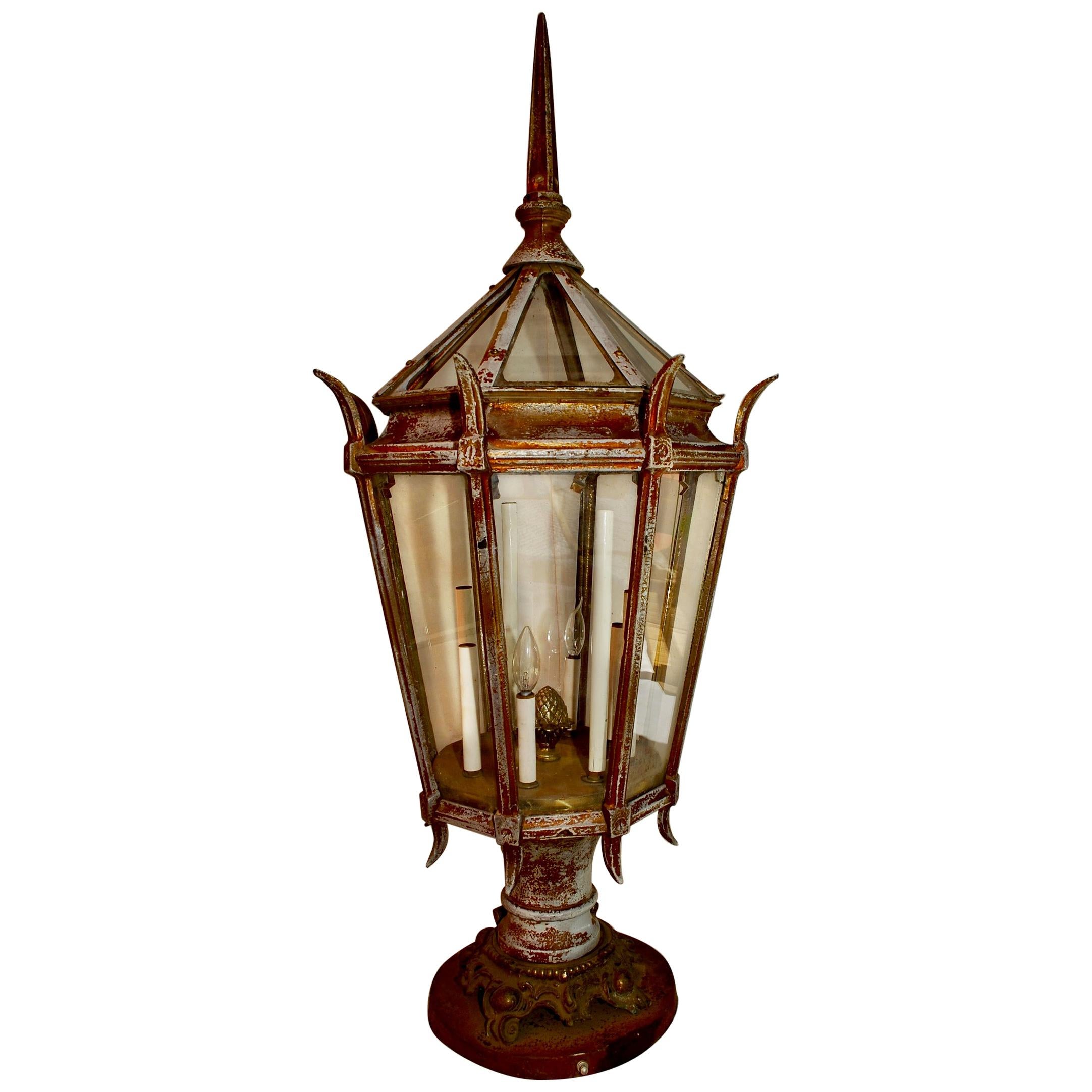 Large 1920s Outdoor Post Light For Sale
