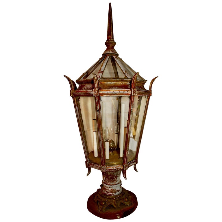 Large 1920s Outdoor Post Light For, 1920s Exterior Light Fixtures