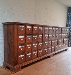 Large 1930s Apothecary Cabinet with 48 Drawers (300 cm / 118 in)